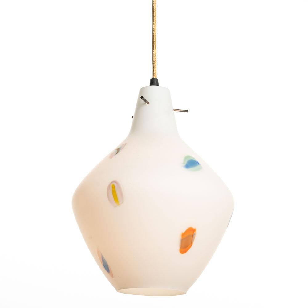 1970s Murano Glass and Colorful Murrine Pendant Light In Good Condition For Sale In Schoorl, NL