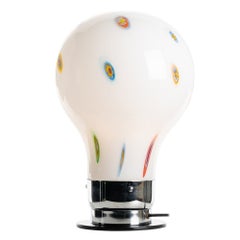 Lampe de table en verre de Murano et murrine colorée des années 1970