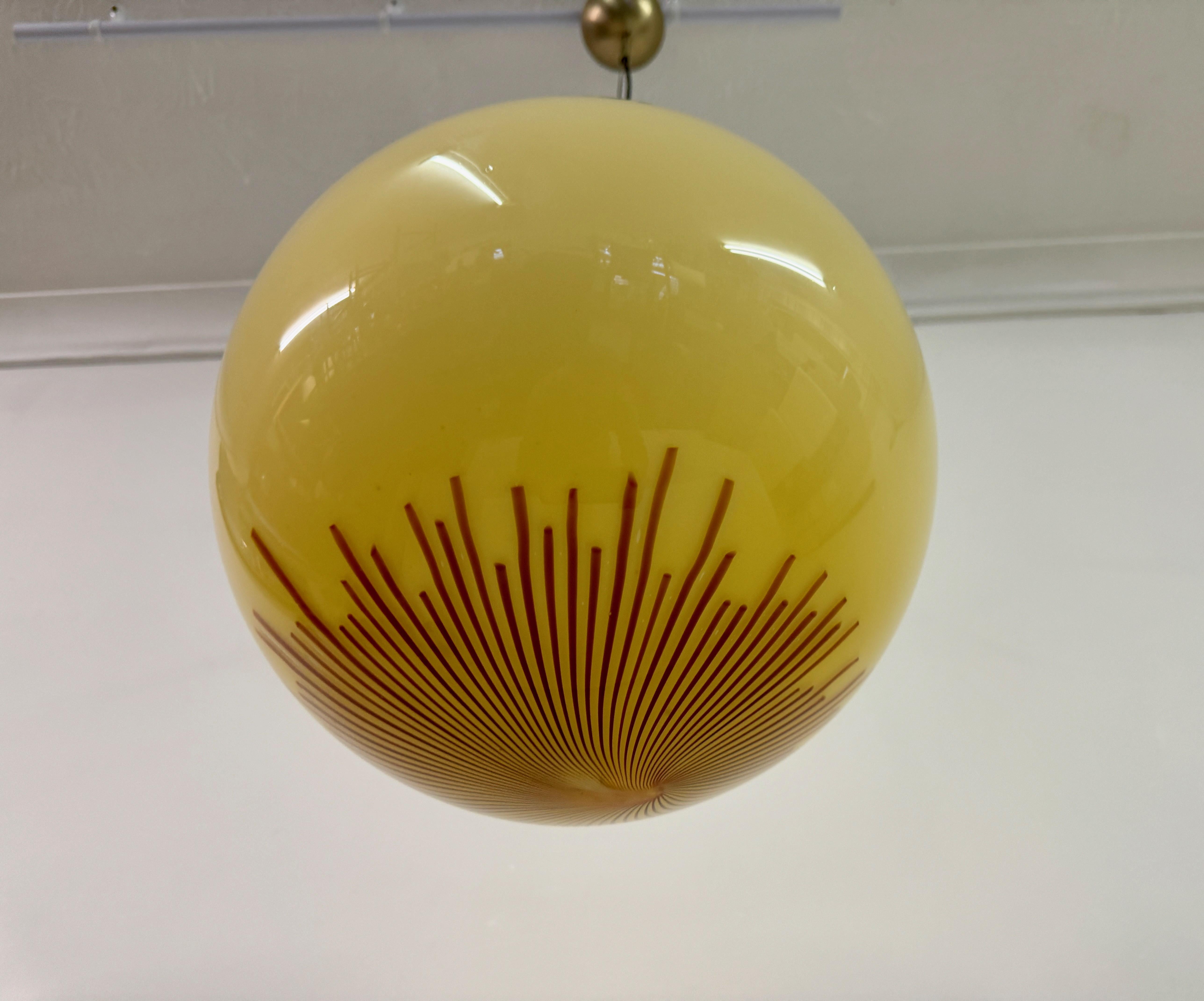 1970s Murano Glass Ball Pendant by La Murrina For Sale 4