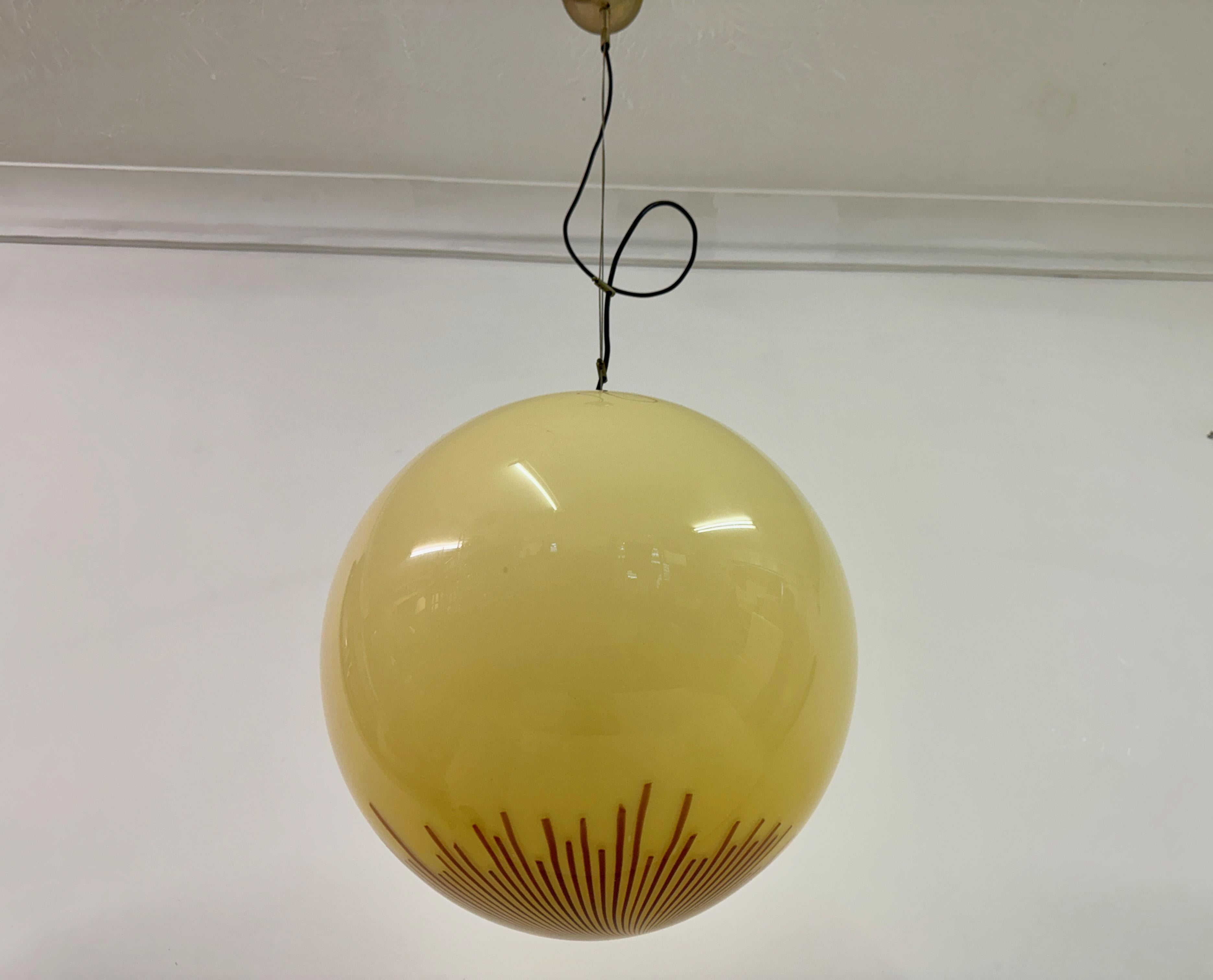 1970s Murano Glass Ball Pendant by La Murrina For Sale 2