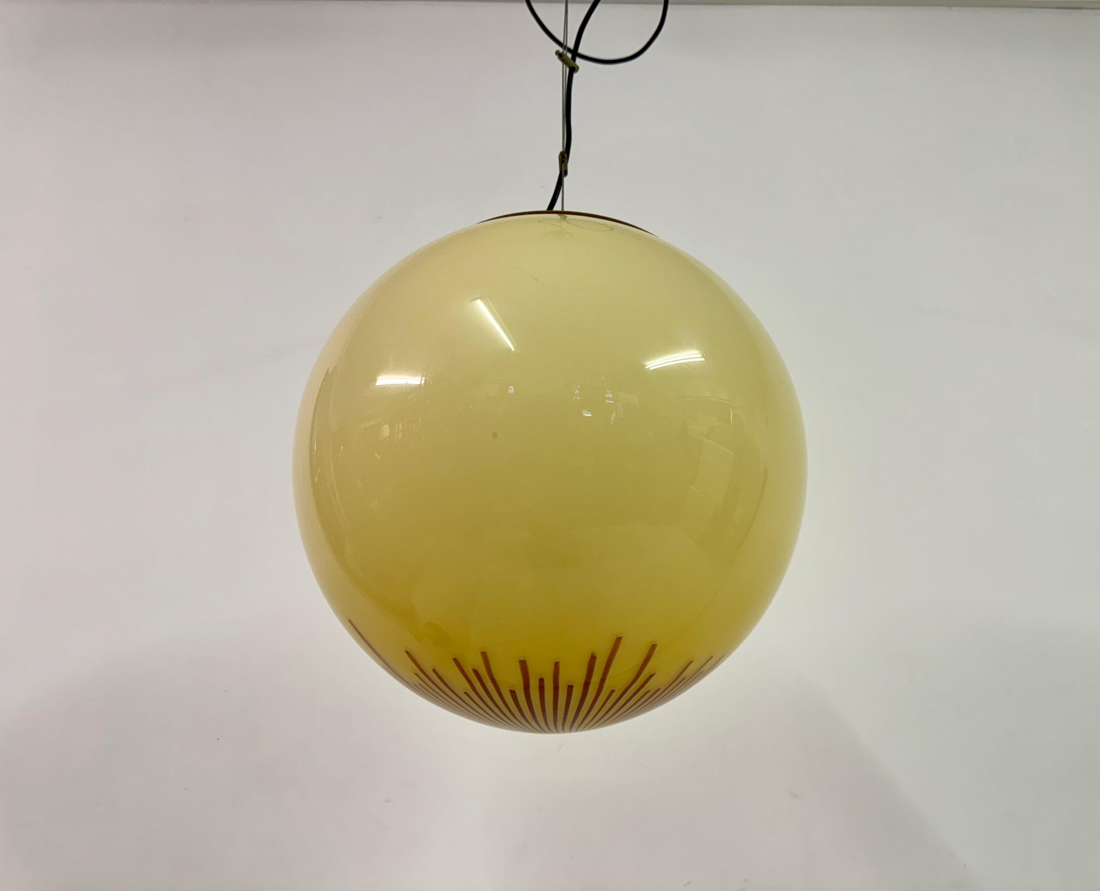 1970s Murano Glass Ball Pendant by La Murrina For Sale 3