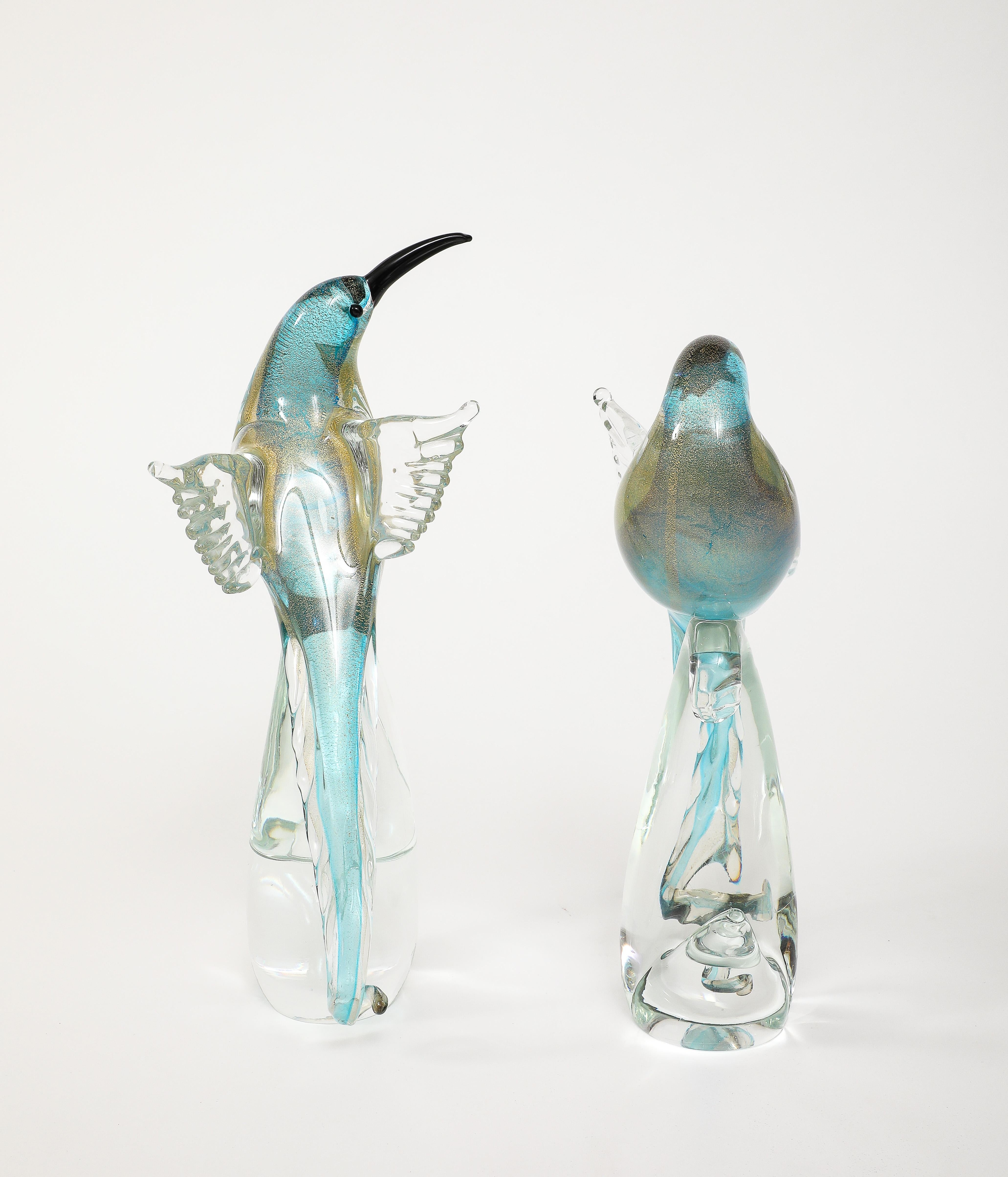 1970's Murano Glass Birds Sculptures In Good Condition In New York, NY