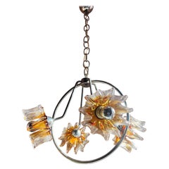 1970s Murano Glass Chandelier Designed by Toni Zuccheri mid century modern