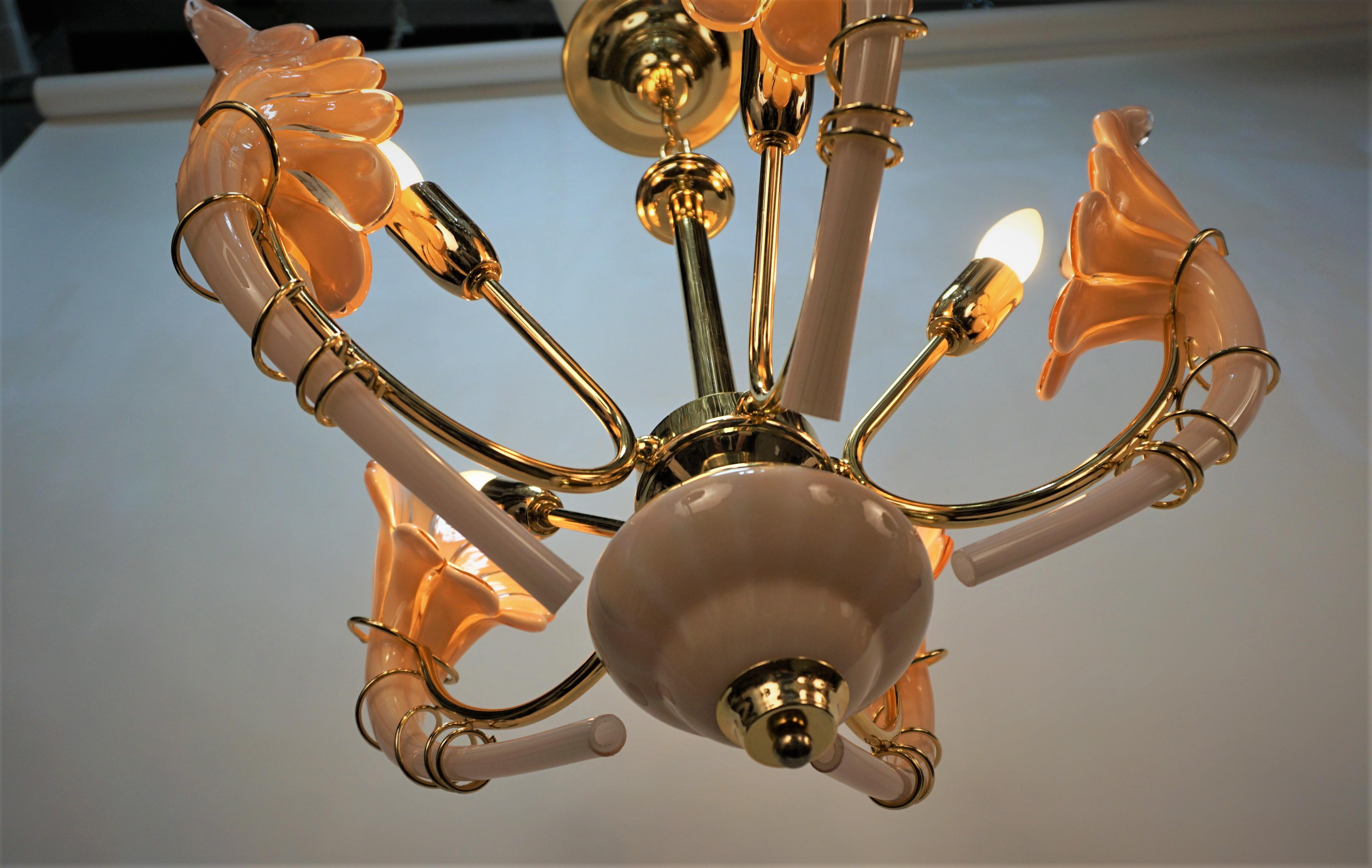 1970'S Murano Glass Chandelier For Sale 3