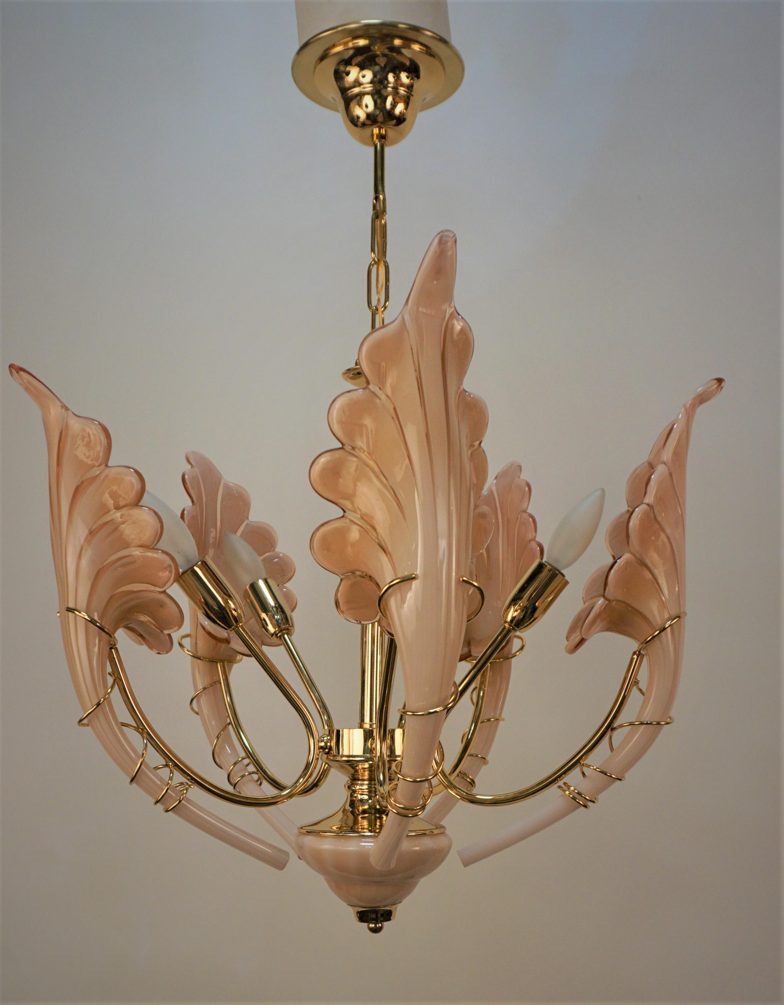 1970'S Murano Glass Chandelier For Sale 4