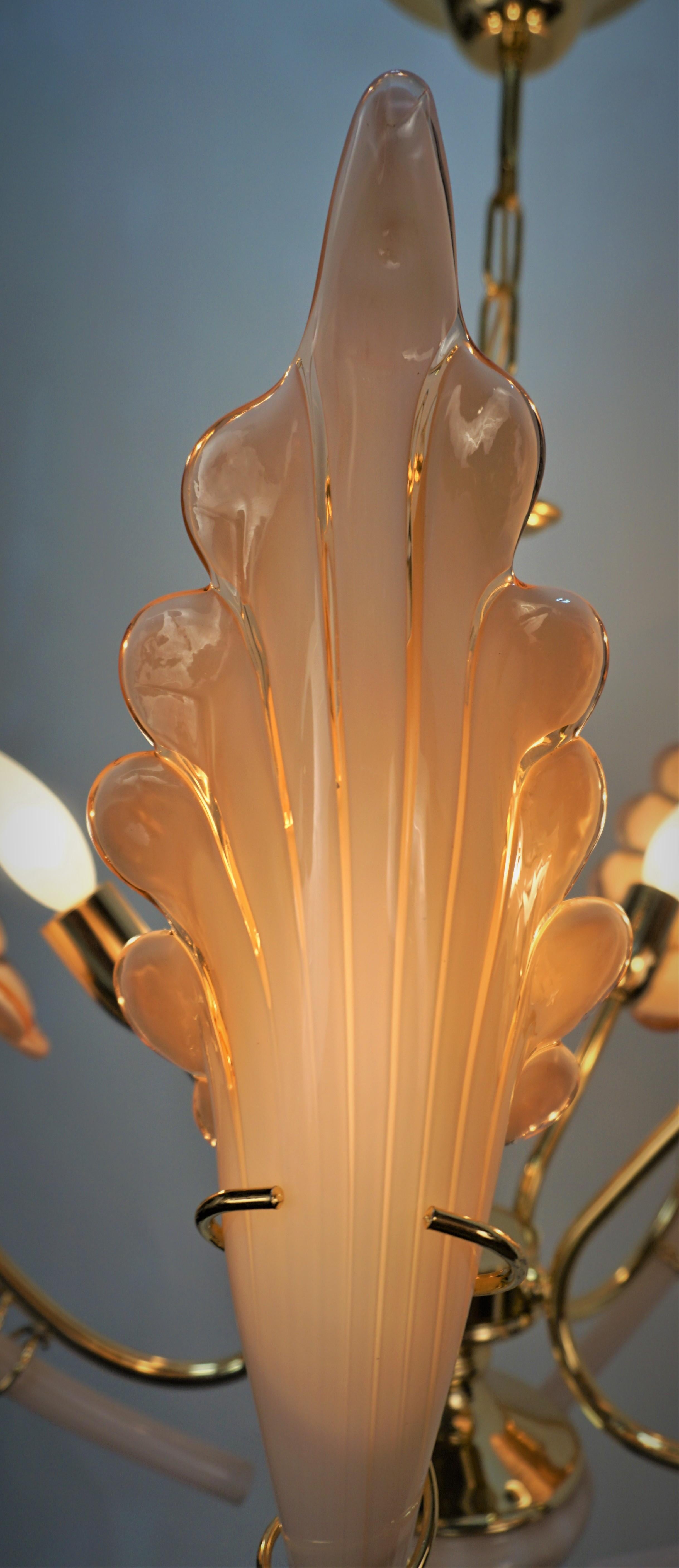 Late 20th Century 1970'S Murano Glass Chandelier For Sale
