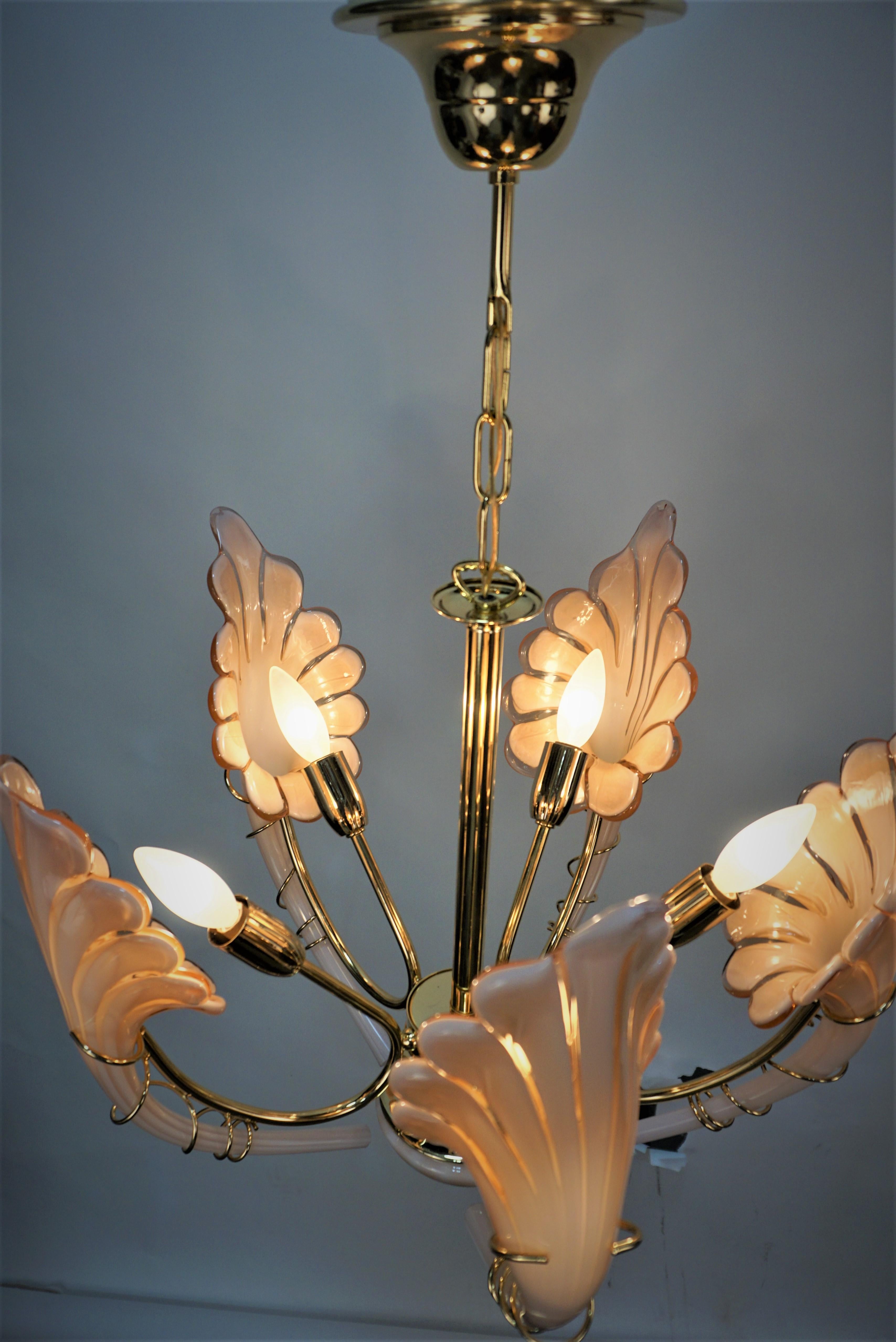 1970'S Murano Glass Chandelier For Sale 1