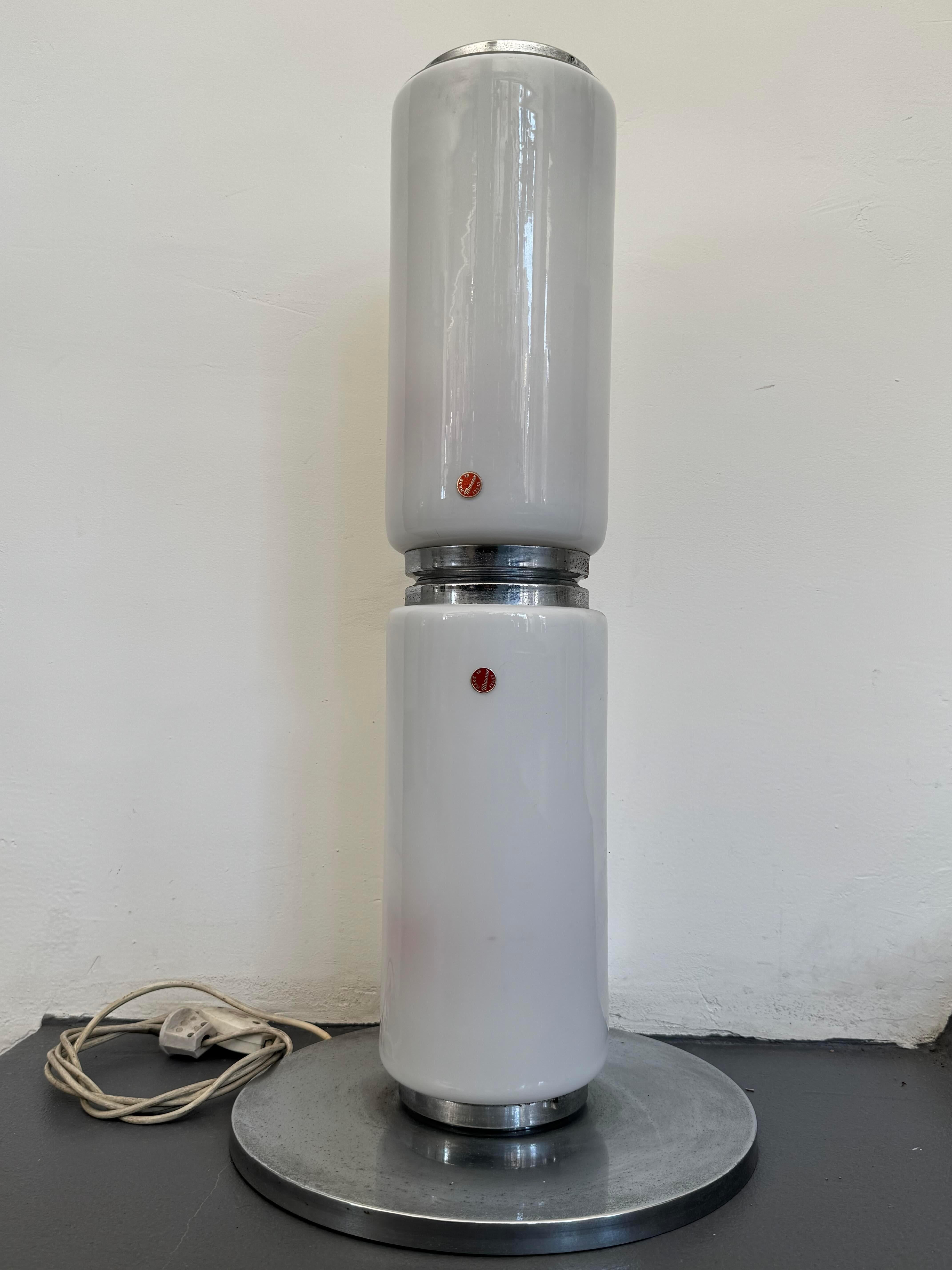 1970s Murano Glass Floor Lamp, Chrome Structure, Made in Italy For Sale 6