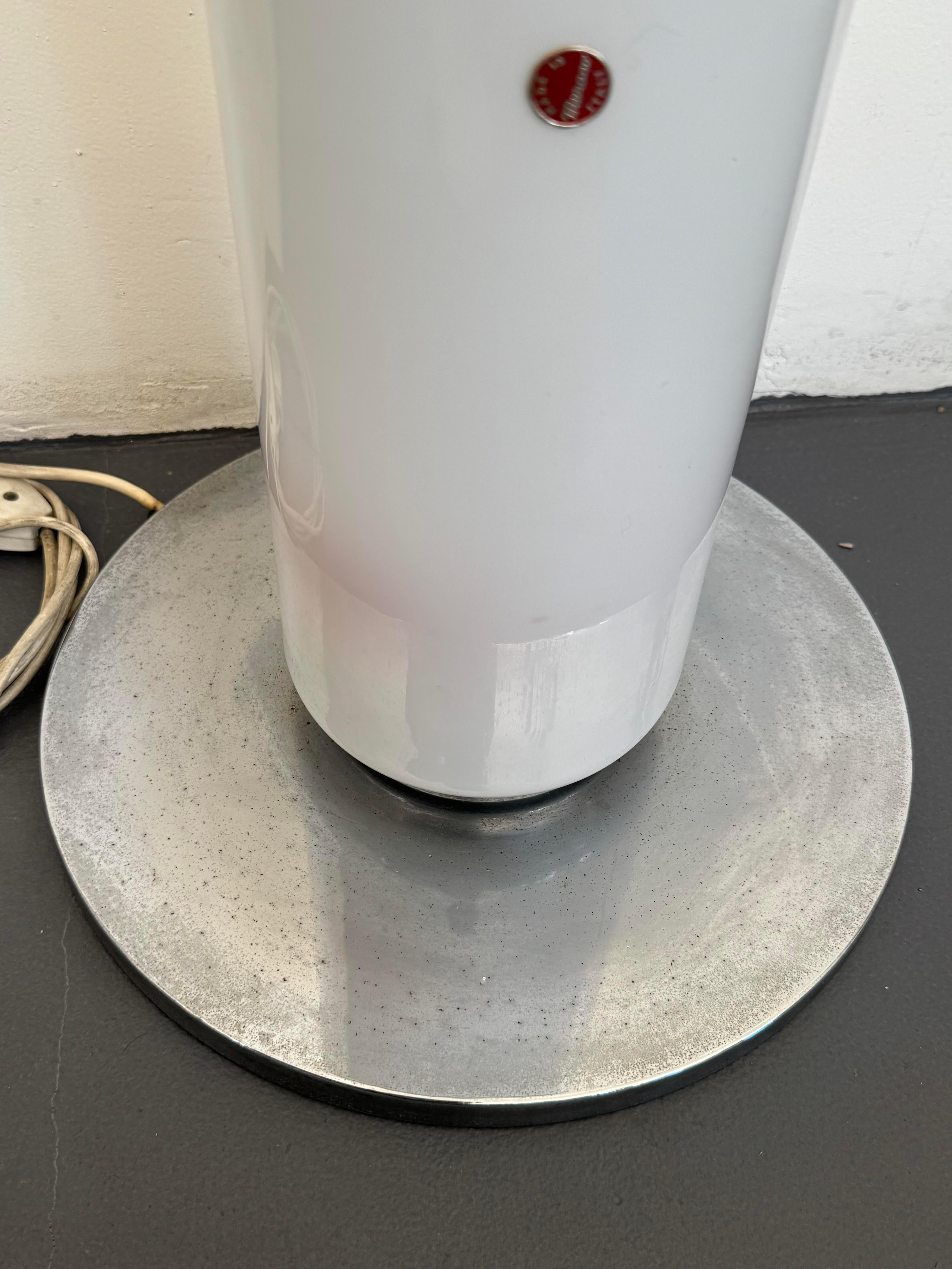 1970s Murano Glass Floor Lamp, Chrome Structure, Made in Italy For Sale 8