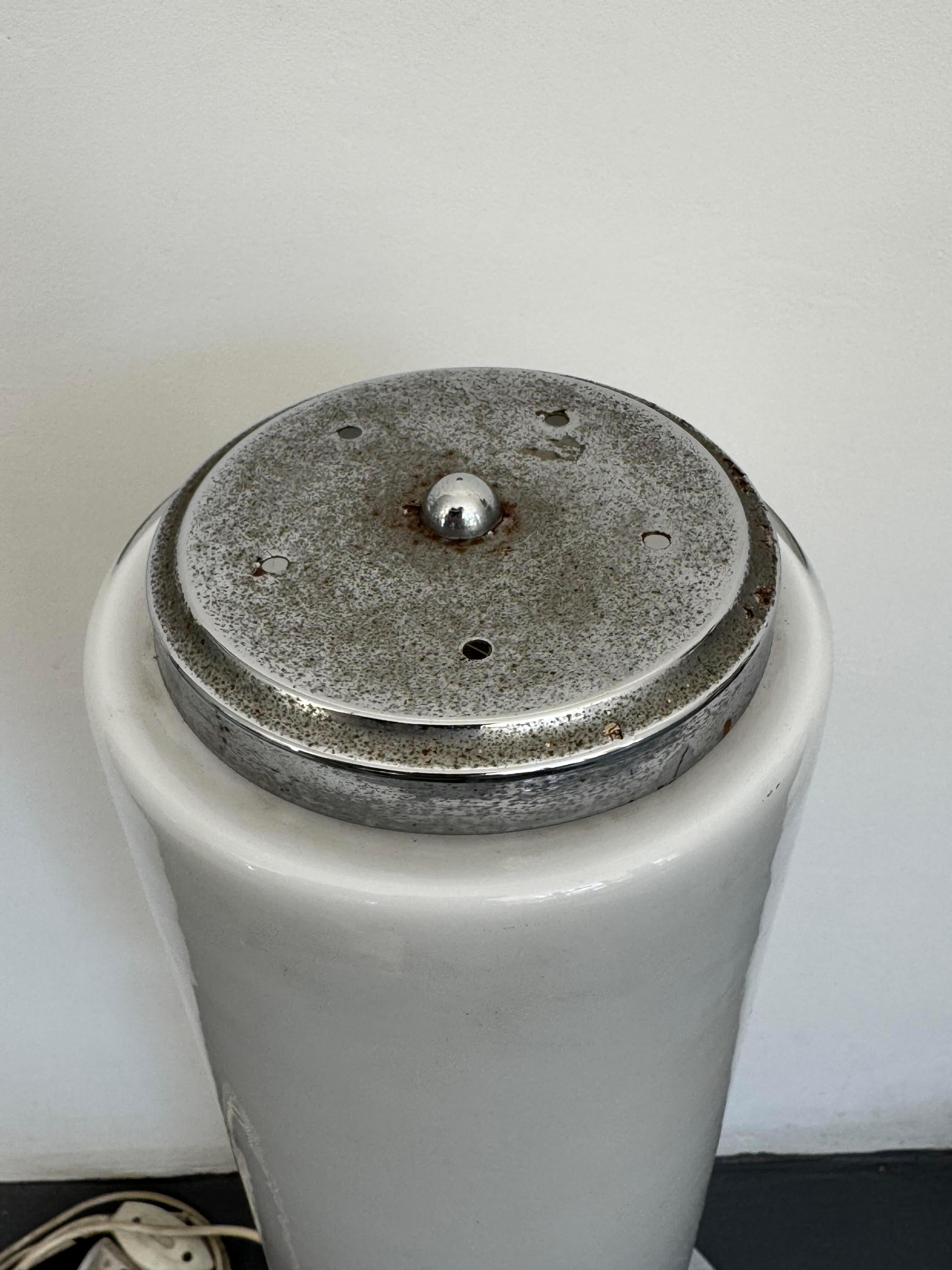 1970s Murano Glass Floor Lamp, Chrome Structure, Made in Italy For Sale 9