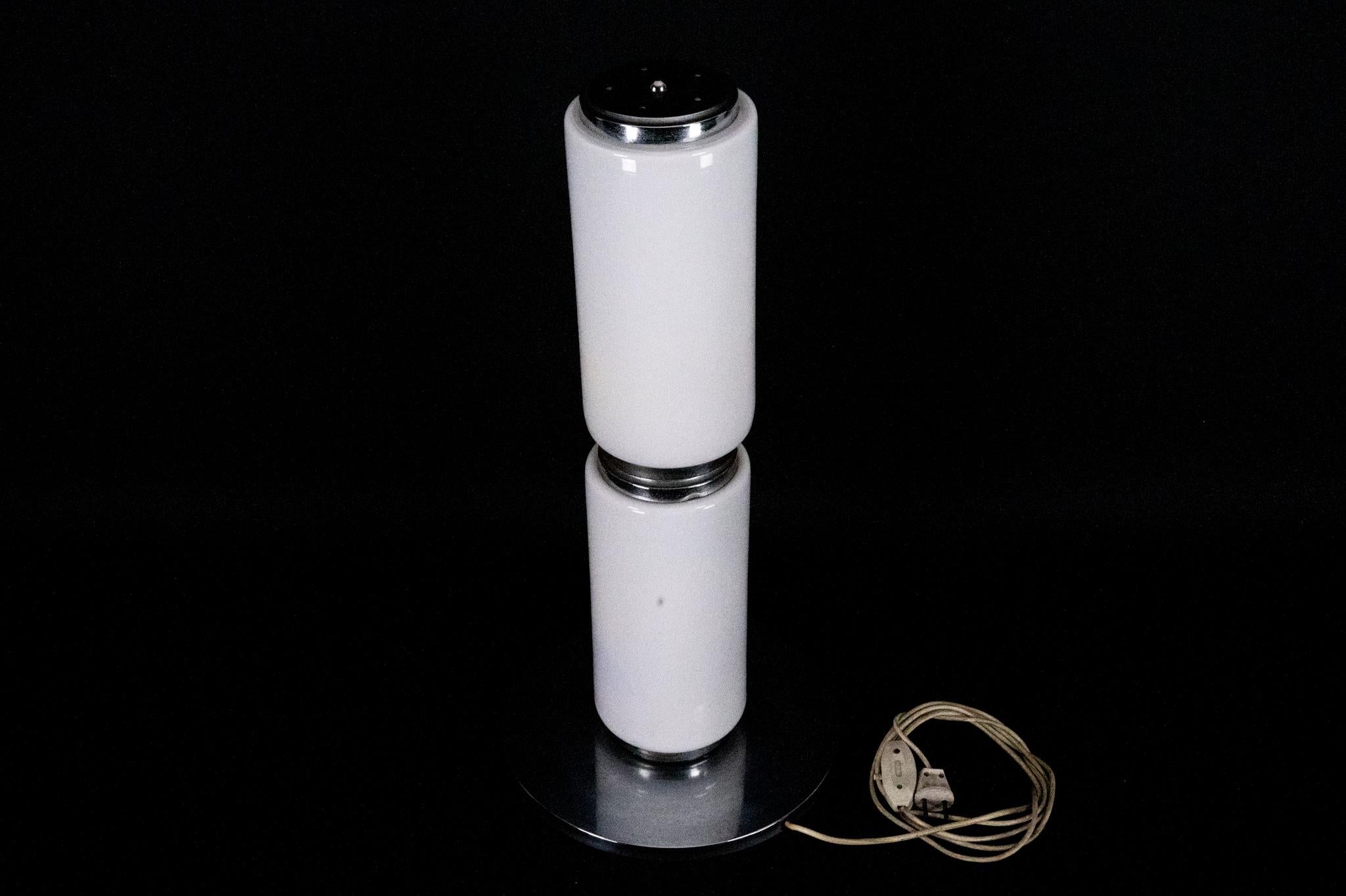 Italian 1970s Murano Glass Floor Lamp, Chrome Structure, Made in Italy For Sale