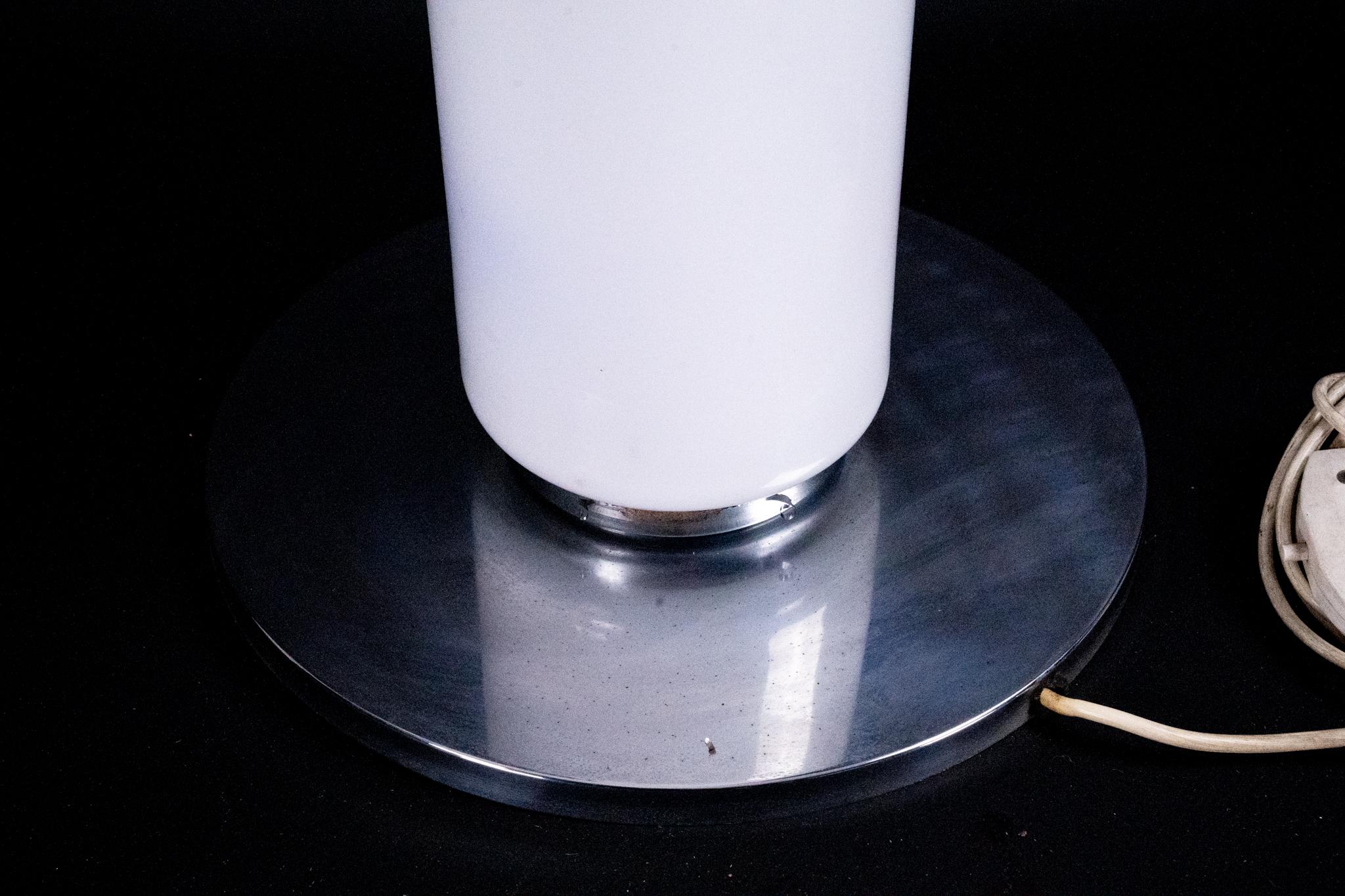 1970s Murano Glass Floor Lamp, Chrome Structure, Made in Italy For Sale 3