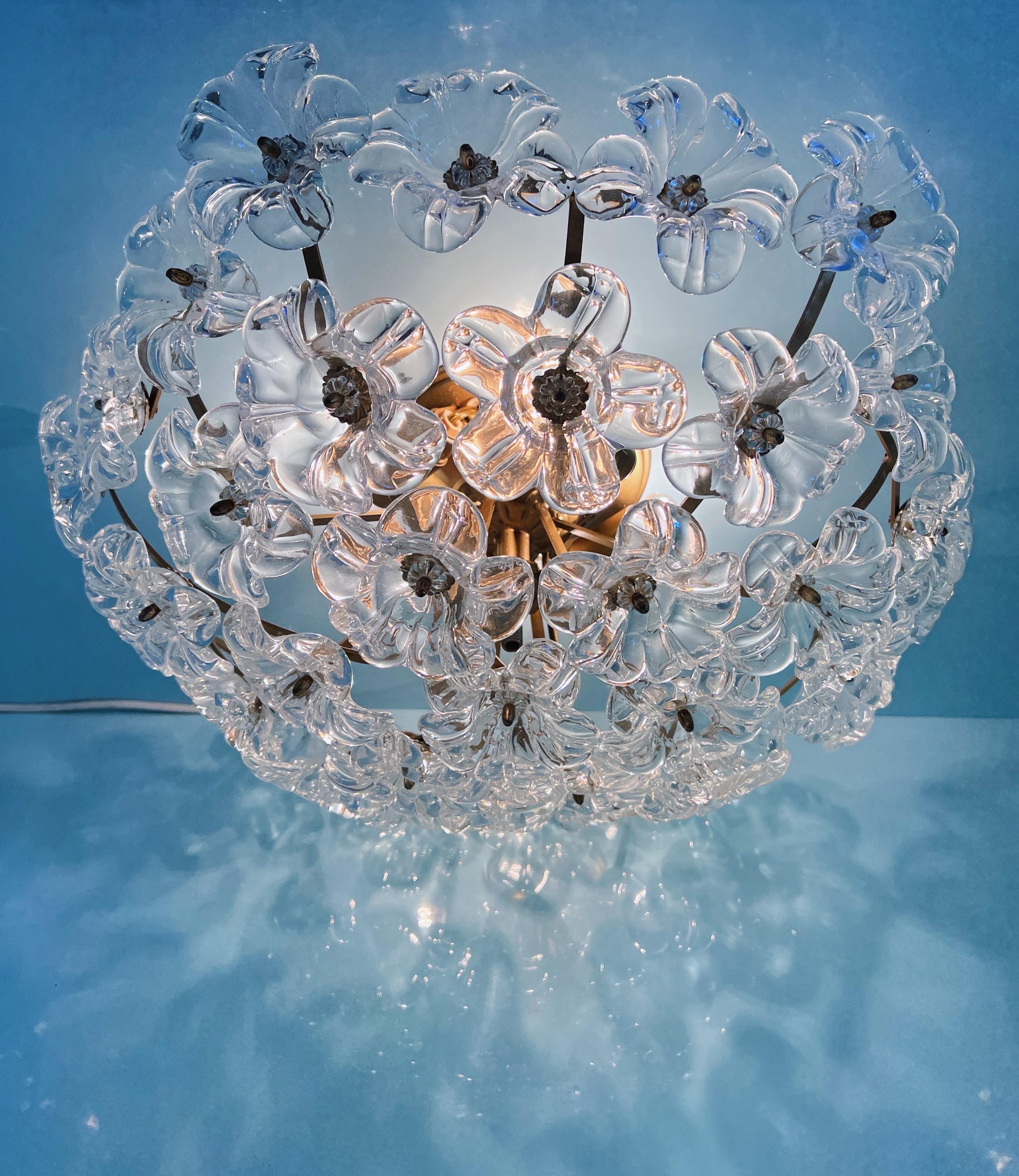 1970s Murano glass floral flush mount  For Sale 6