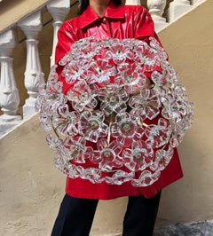 1970s Murano glass floral flush mount