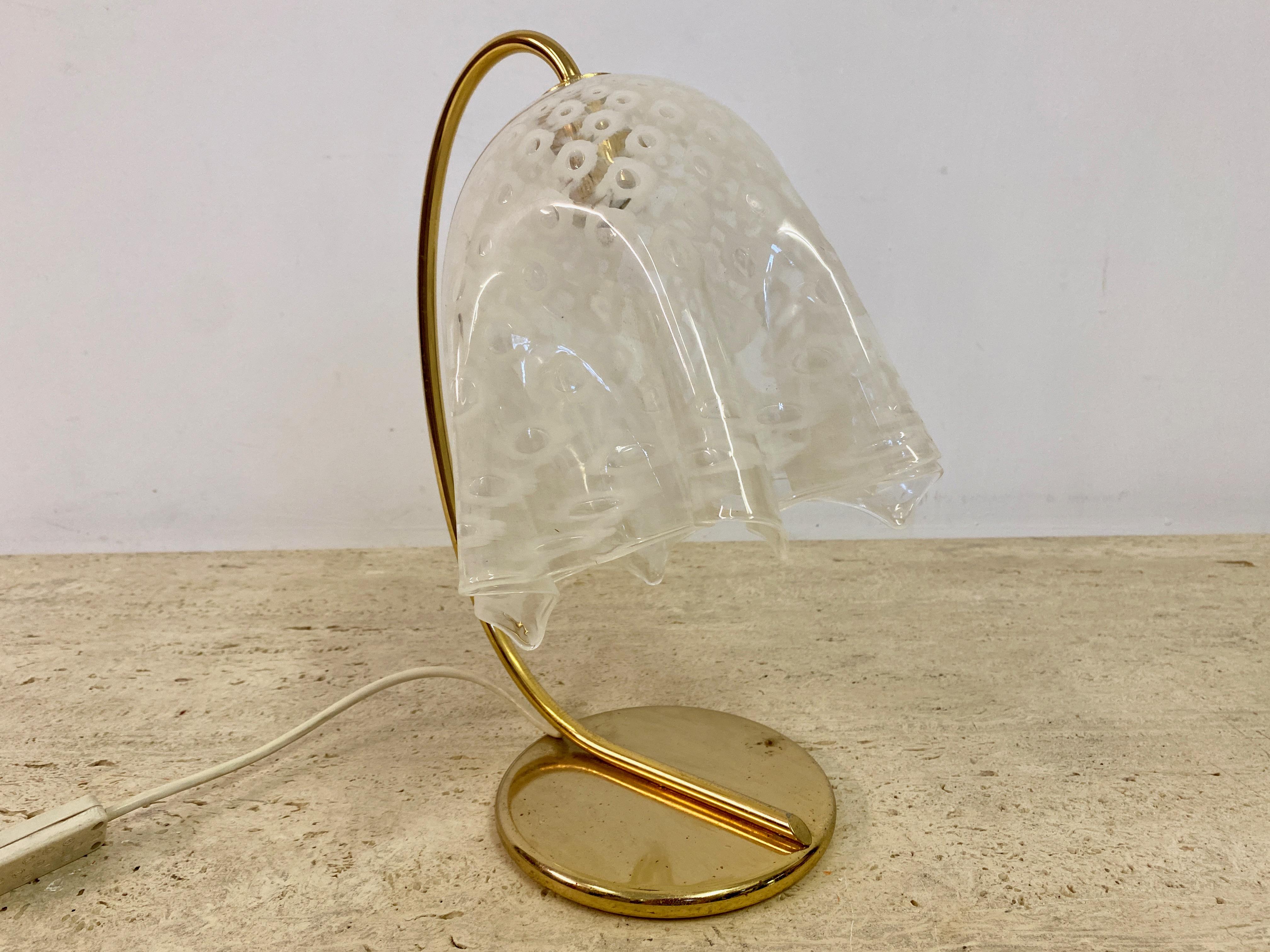 Mid-Century Modern 1970s Murano Glass Handkerchief Table Lamp