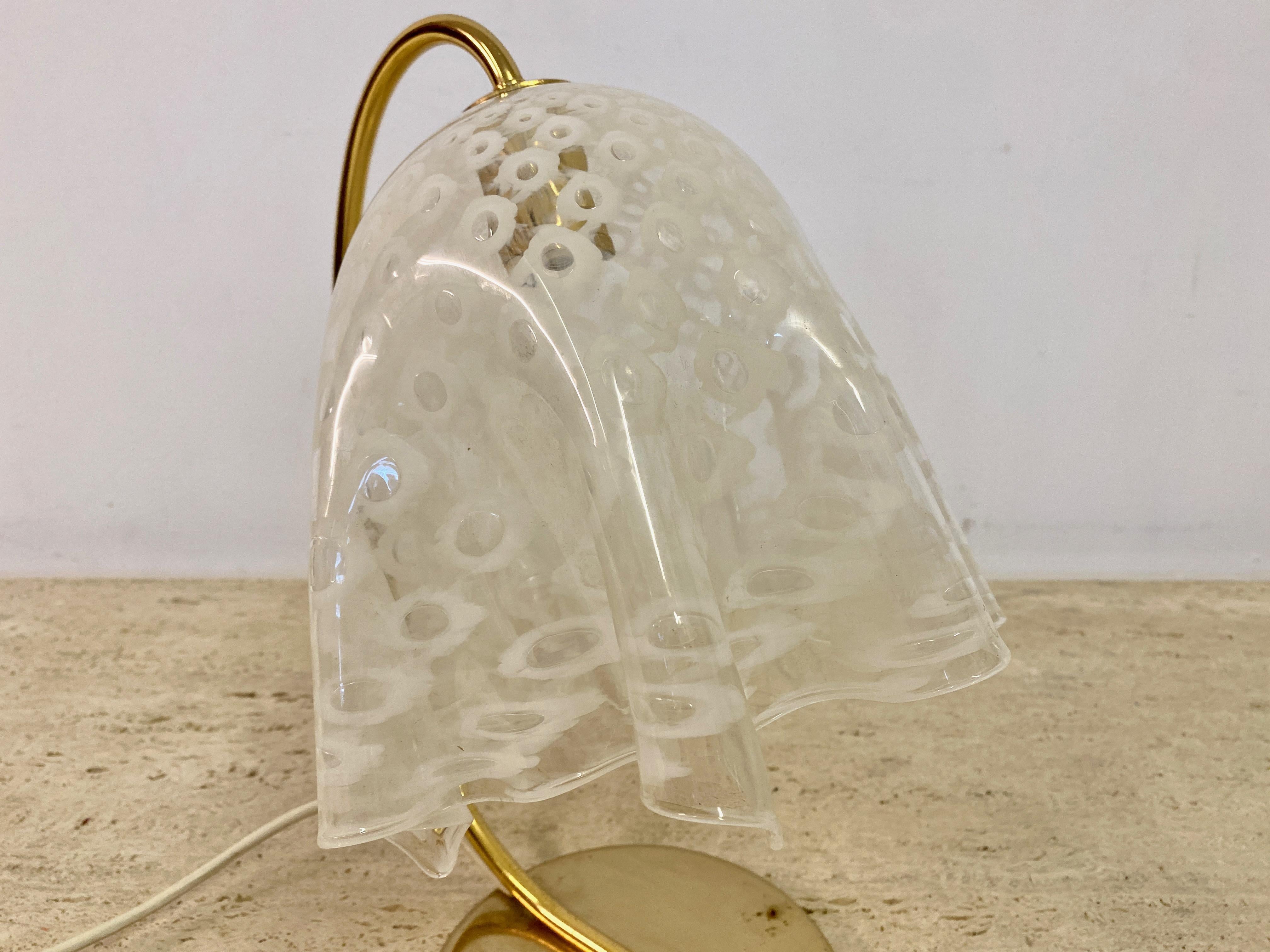 Italian 1970s Murano Glass Handkerchief Table Lamp