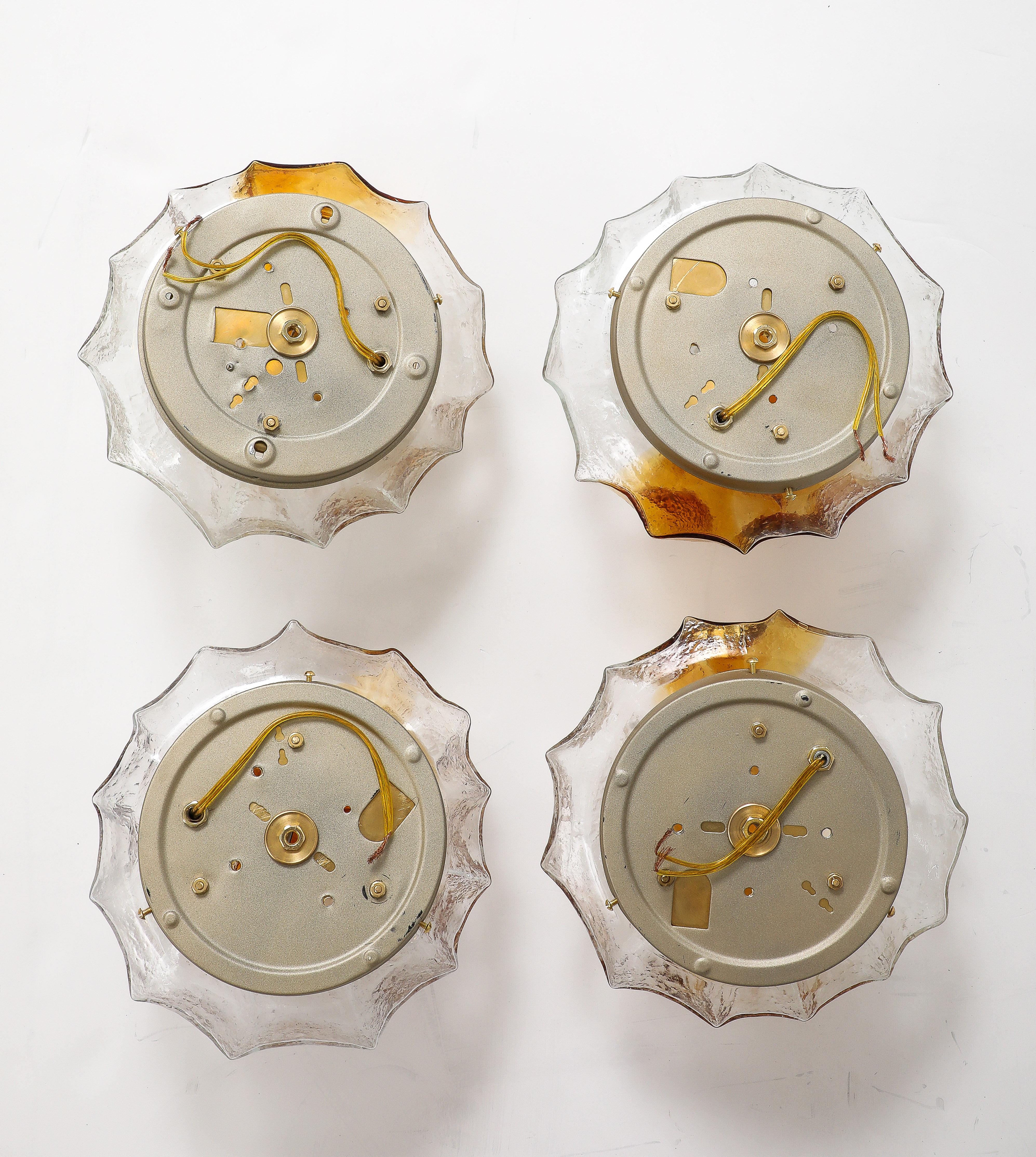 Apliques / empotrables de cristal de Murano de los años 70 Ice Berg de Mazzega 2 pares disponibles en venta 5