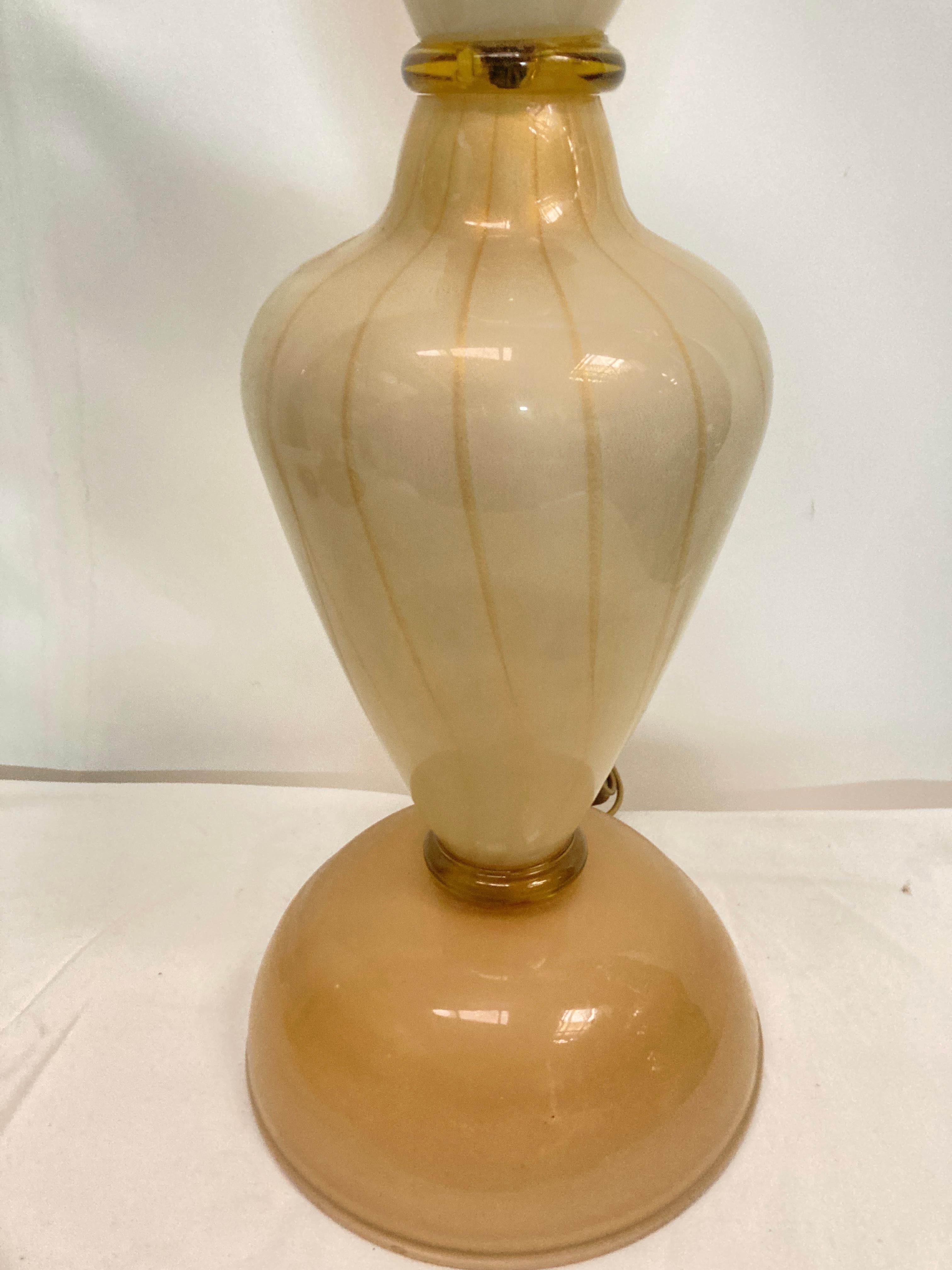 Italian 1970's Murano glass lamps attributed to Veronése For Sale