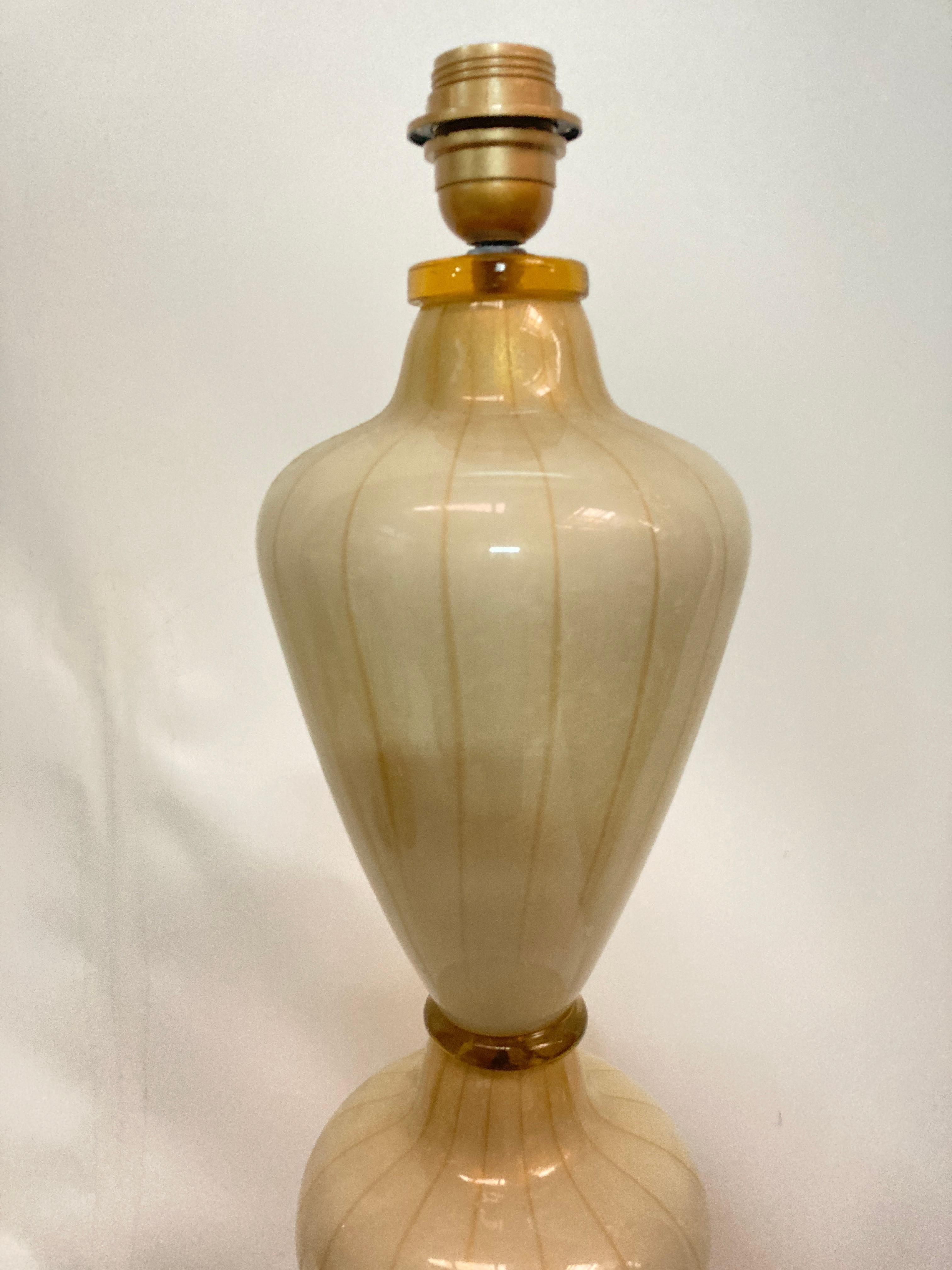 1970's Murano glass lamps attributed to Veronése In Good Condition For Sale In Bois-Colombes, FR