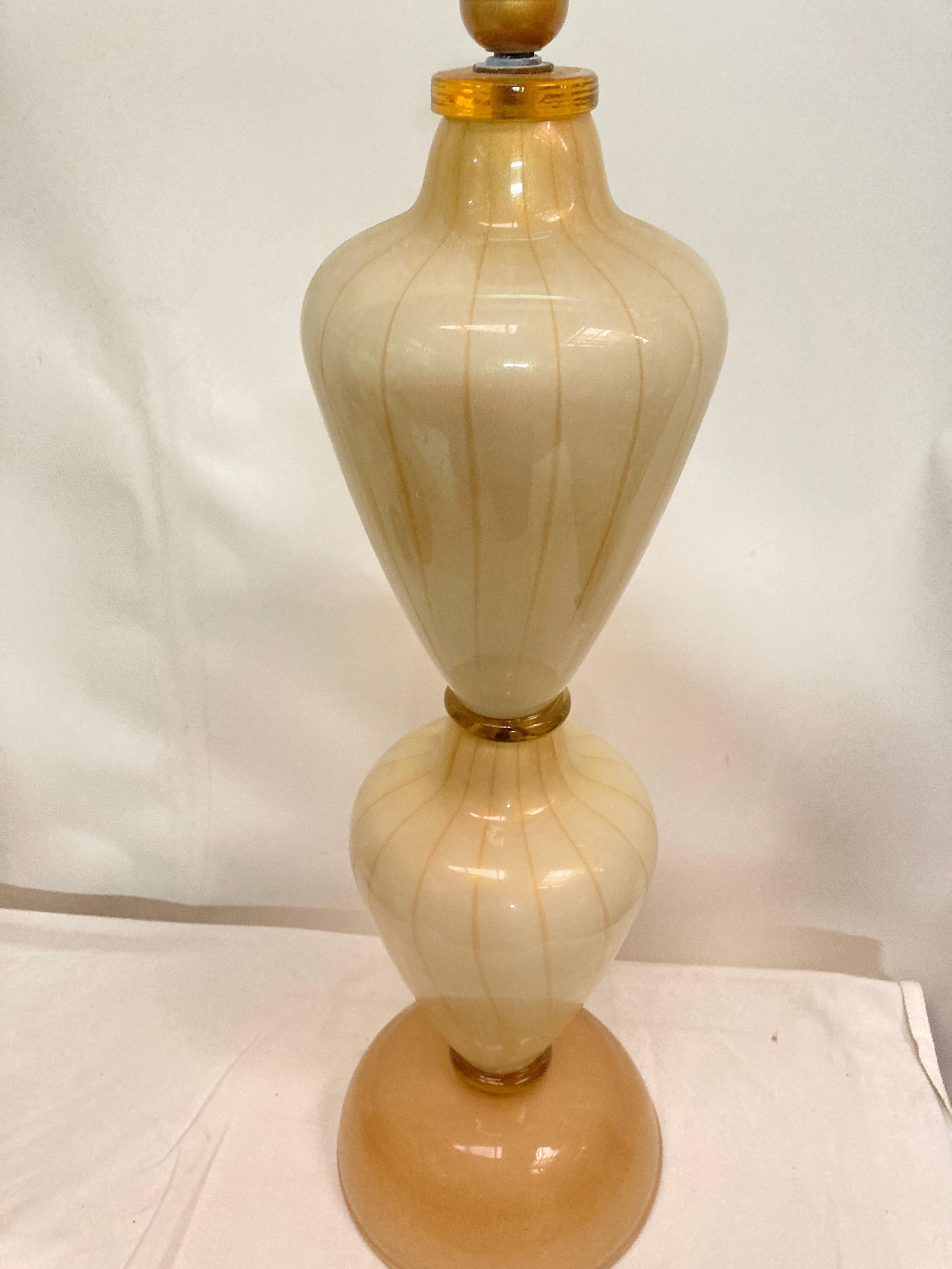 Late 20th Century 1970's Murano glass lamps attributed to Veronése For Sale