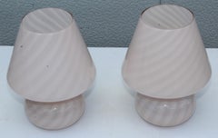 1970s Murano Glass Mushroom Lamps