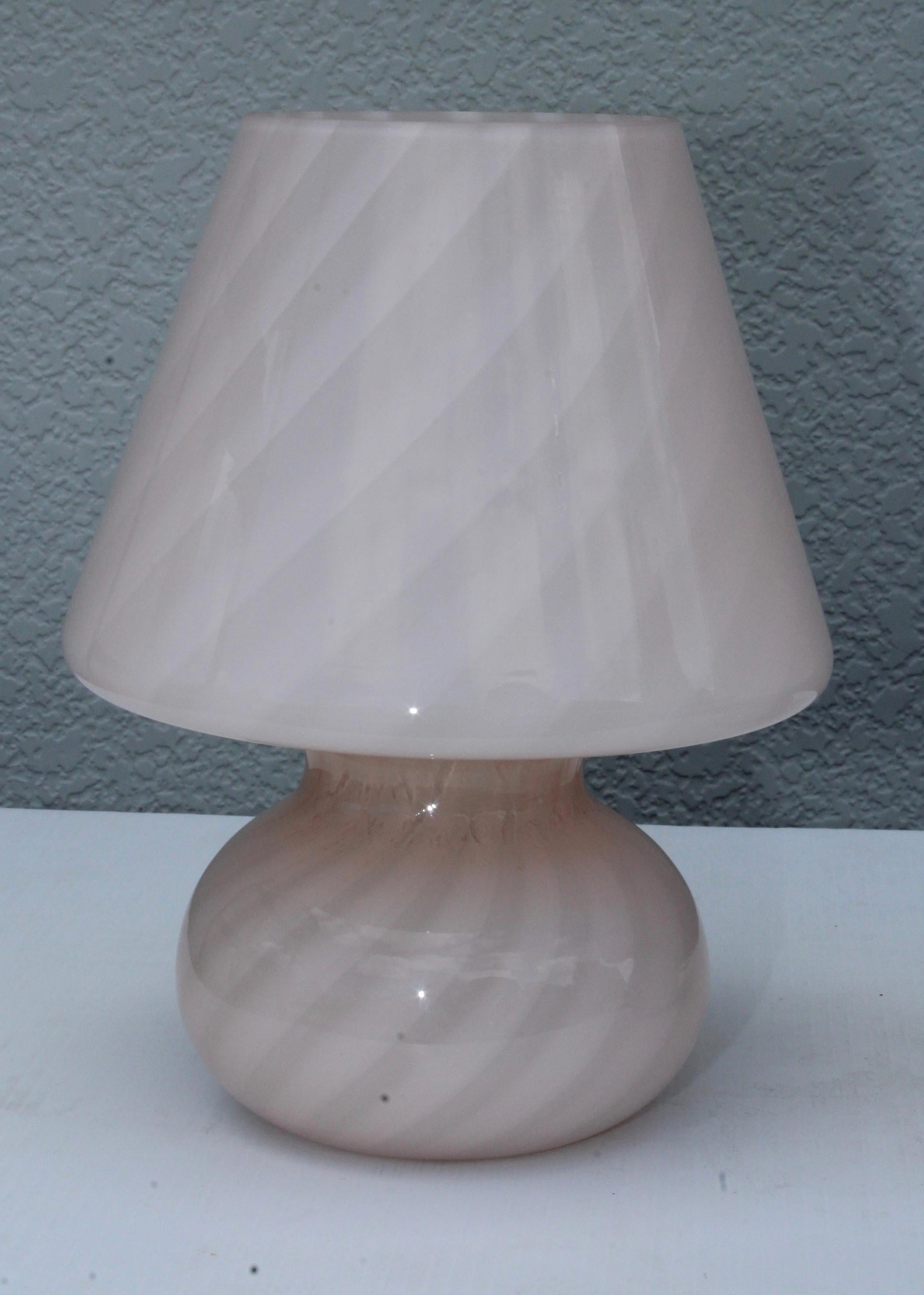 Late 20th Century 1970s Murano Glass Mushroom Lamps