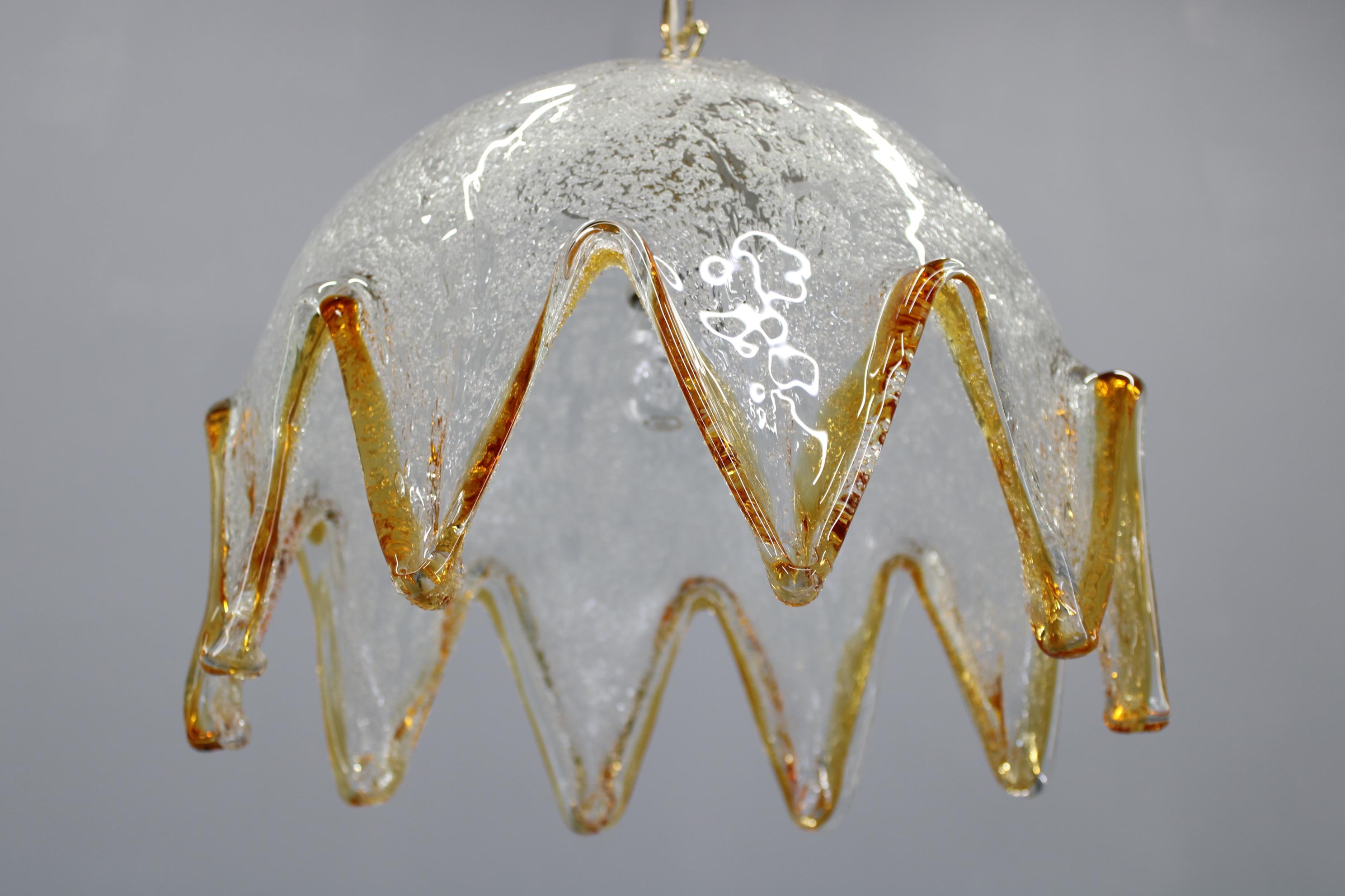 1970s Murano Glass Pendant Lamp For Sale 1