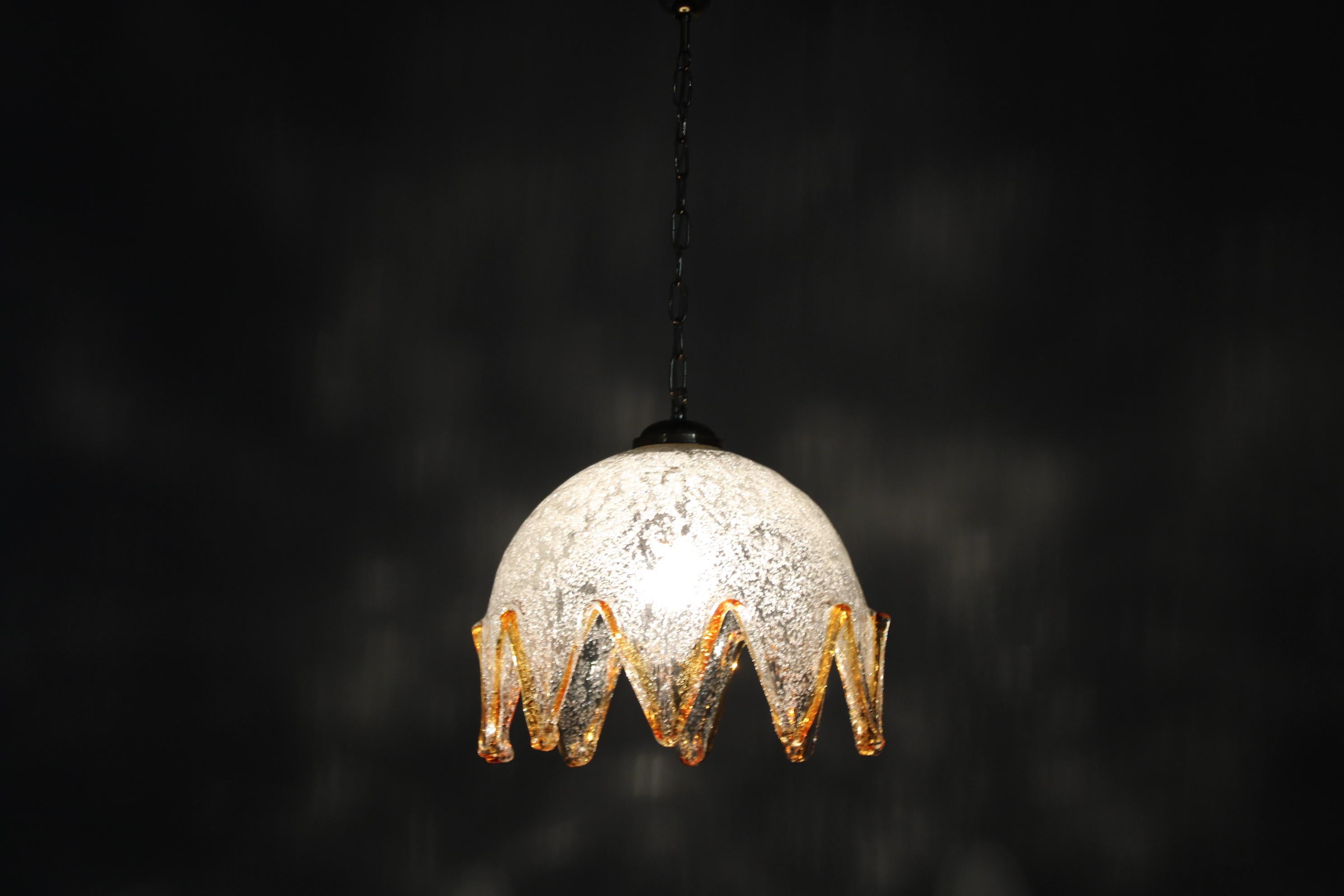 1970s Murano Glass Pendant Lamp For Sale 2