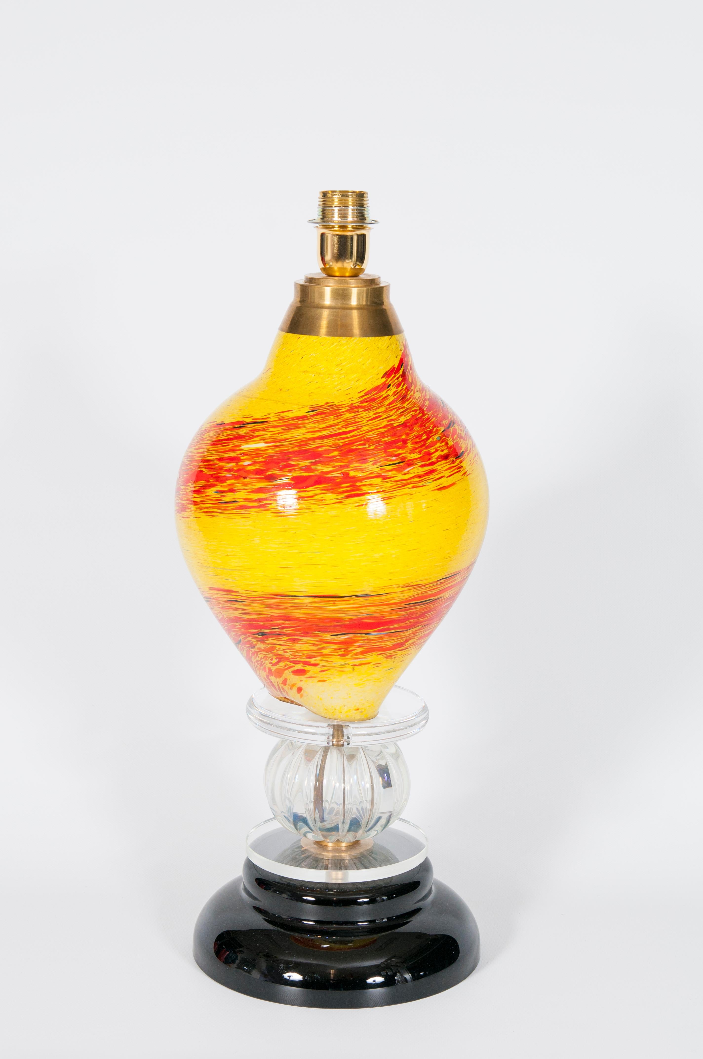 Lampe de table en verre de Murano des années 1970 par Giovanni Dalla Fina en vente 5