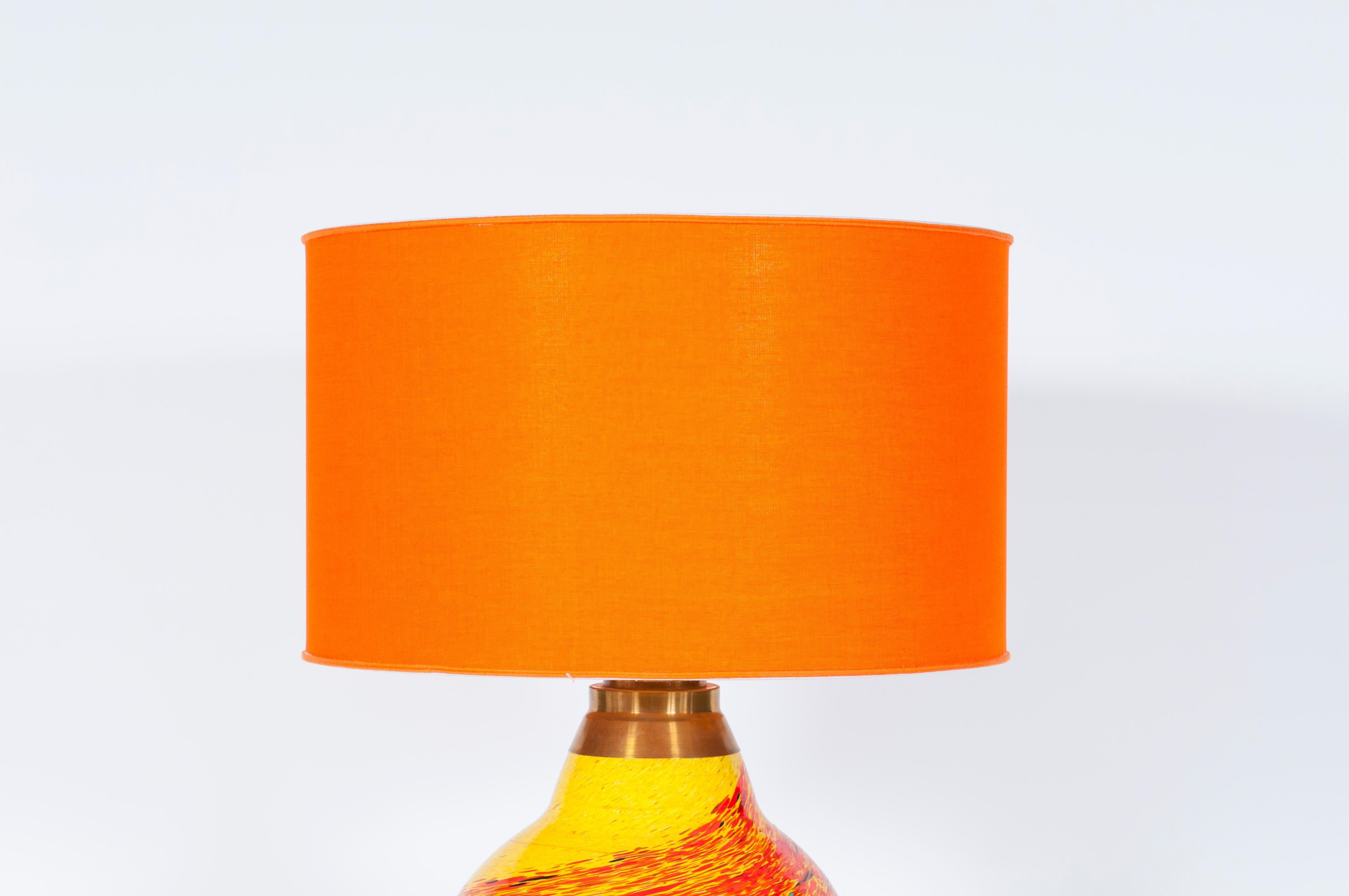 italien Lampe de table en verre de Murano des années 1970 par Giovanni Dalla Fina en vente