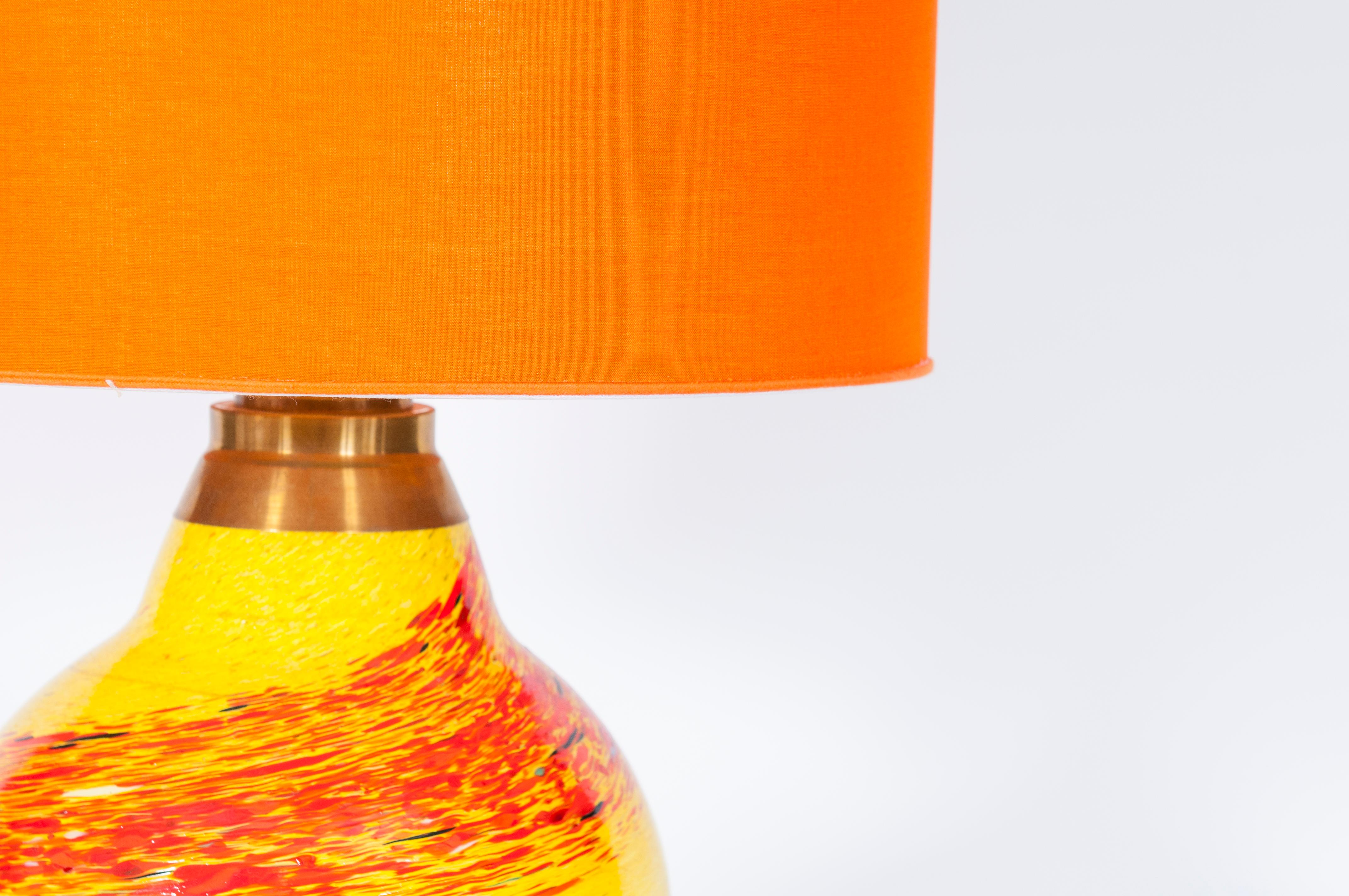 Fait main Lampe de table en verre de Murano des années 1970 par Giovanni Dalla Fina en vente