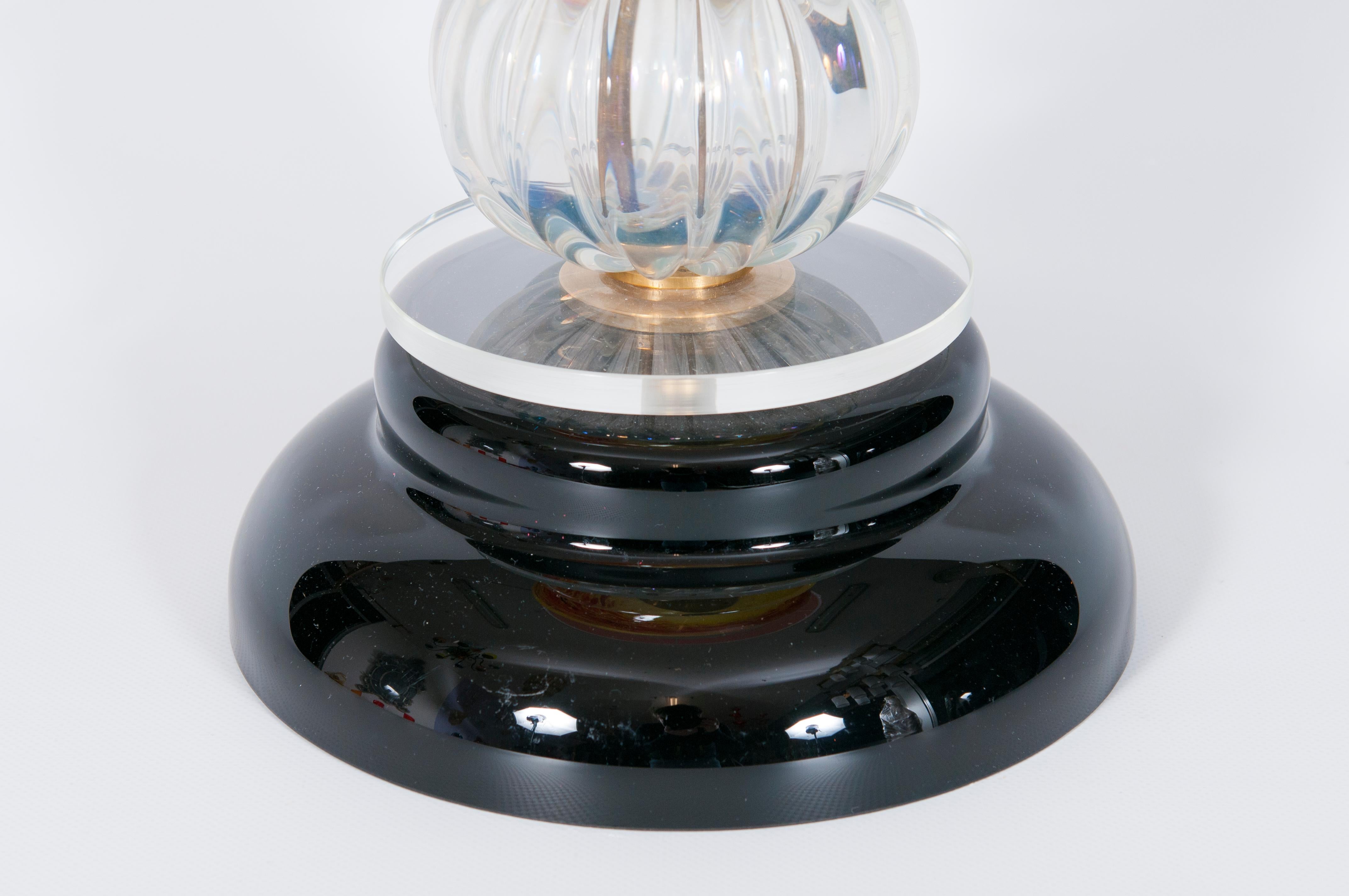 Lampe de table en verre de Murano des années 1970 par Giovanni Dalla Fina Excellent état - En vente à Villaverla, IT