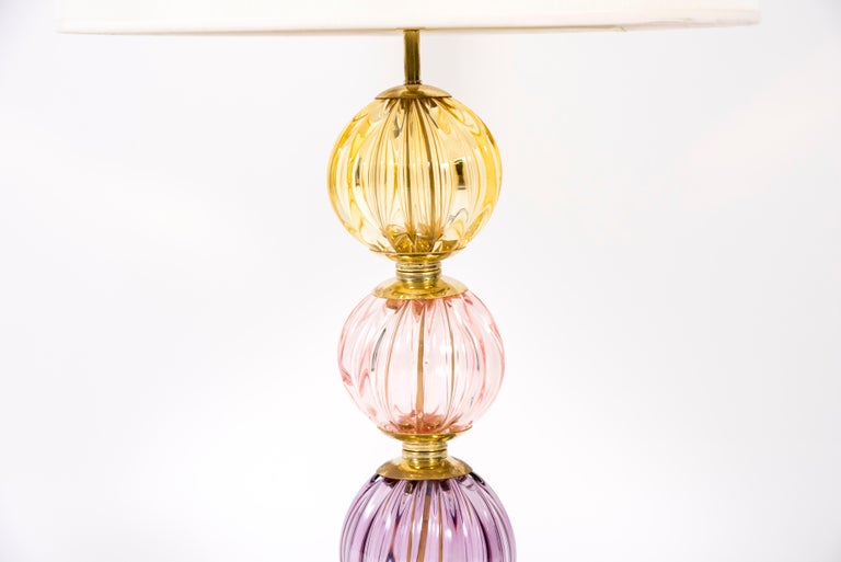 Italian 1970's Murano Glass Table Lamps