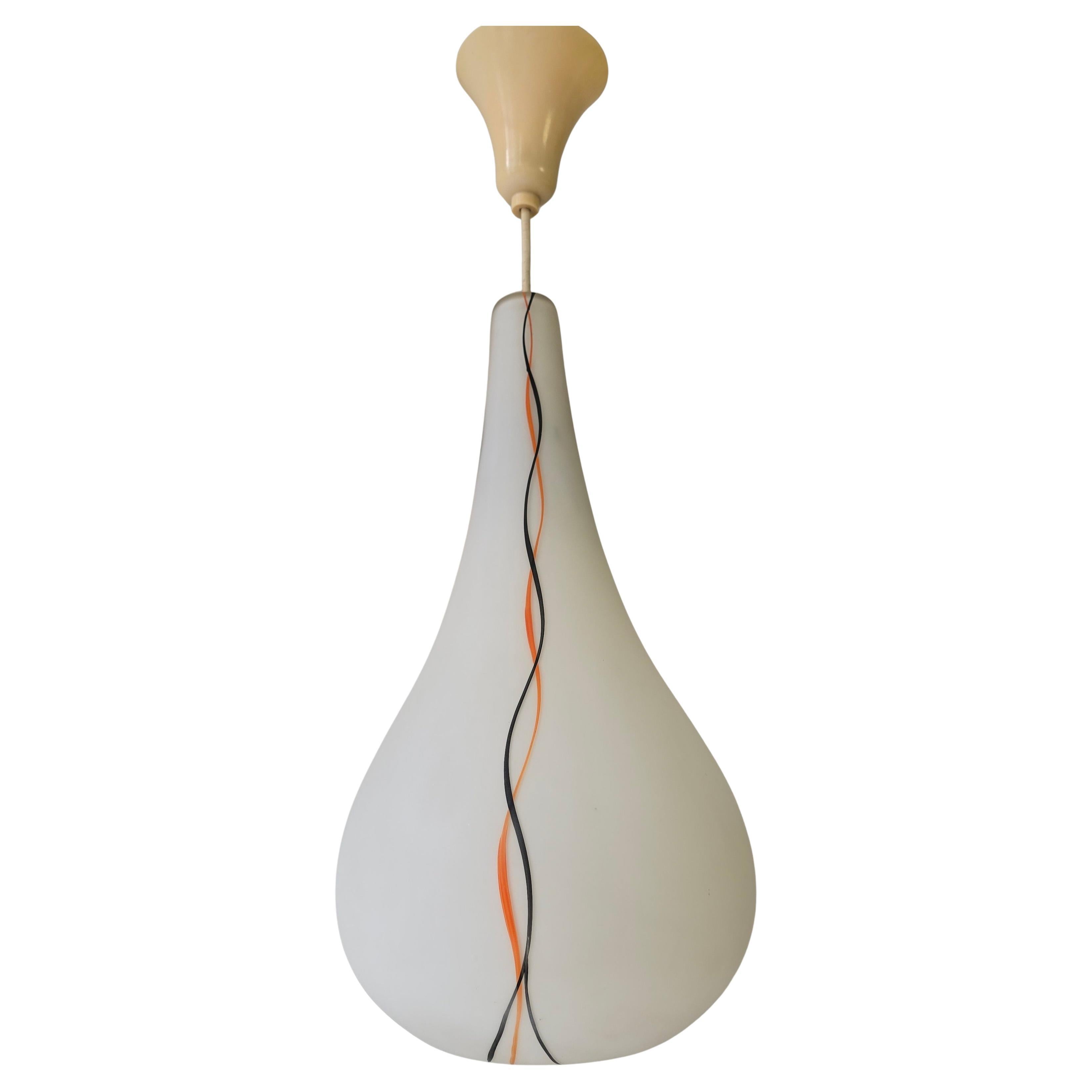 Mid-Century Modern 1970s Murano Glass Teardrop Pendant Light, Italy For Sale