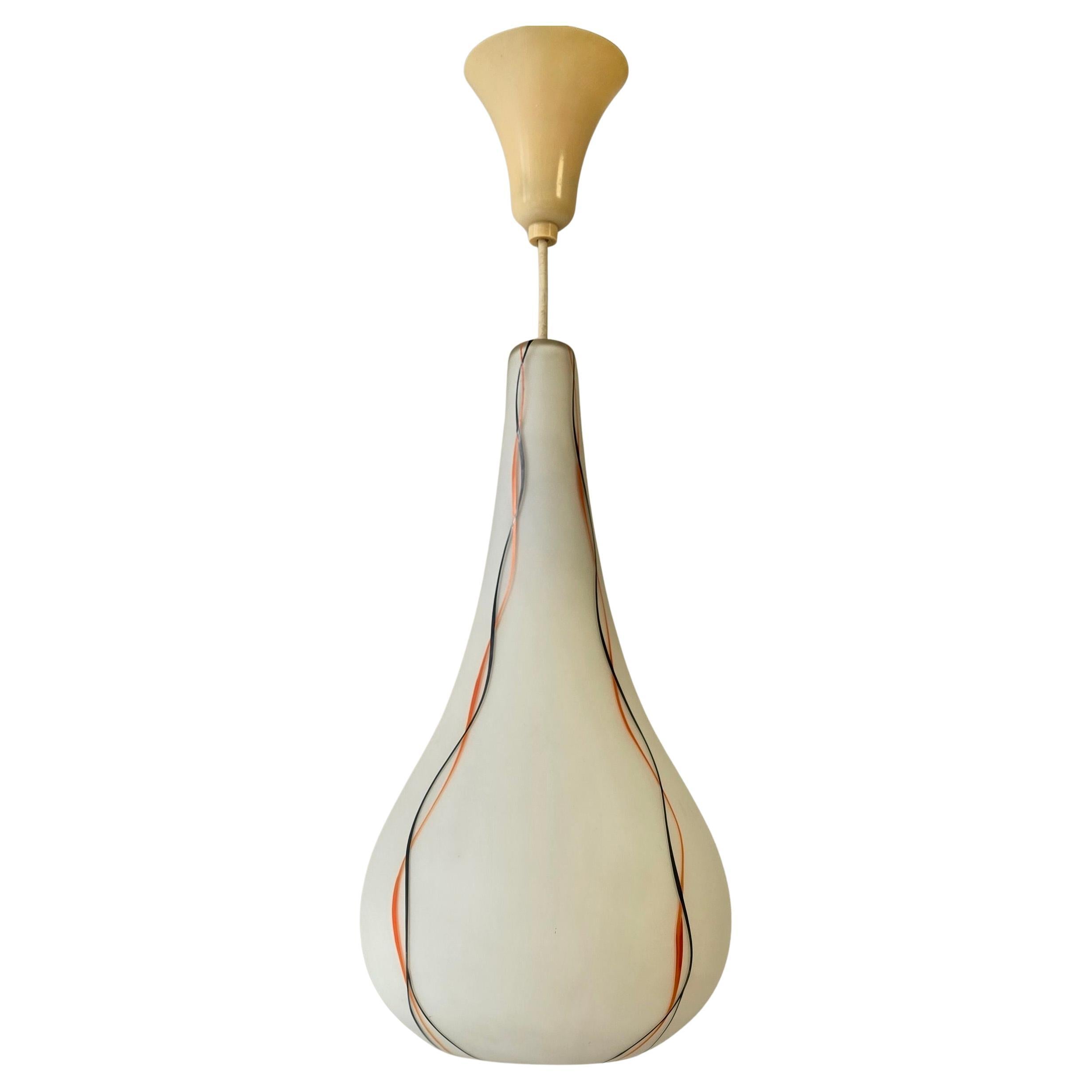 20th Century 1970s Murano Glass Teardrop Pendant Light, Italy For Sale