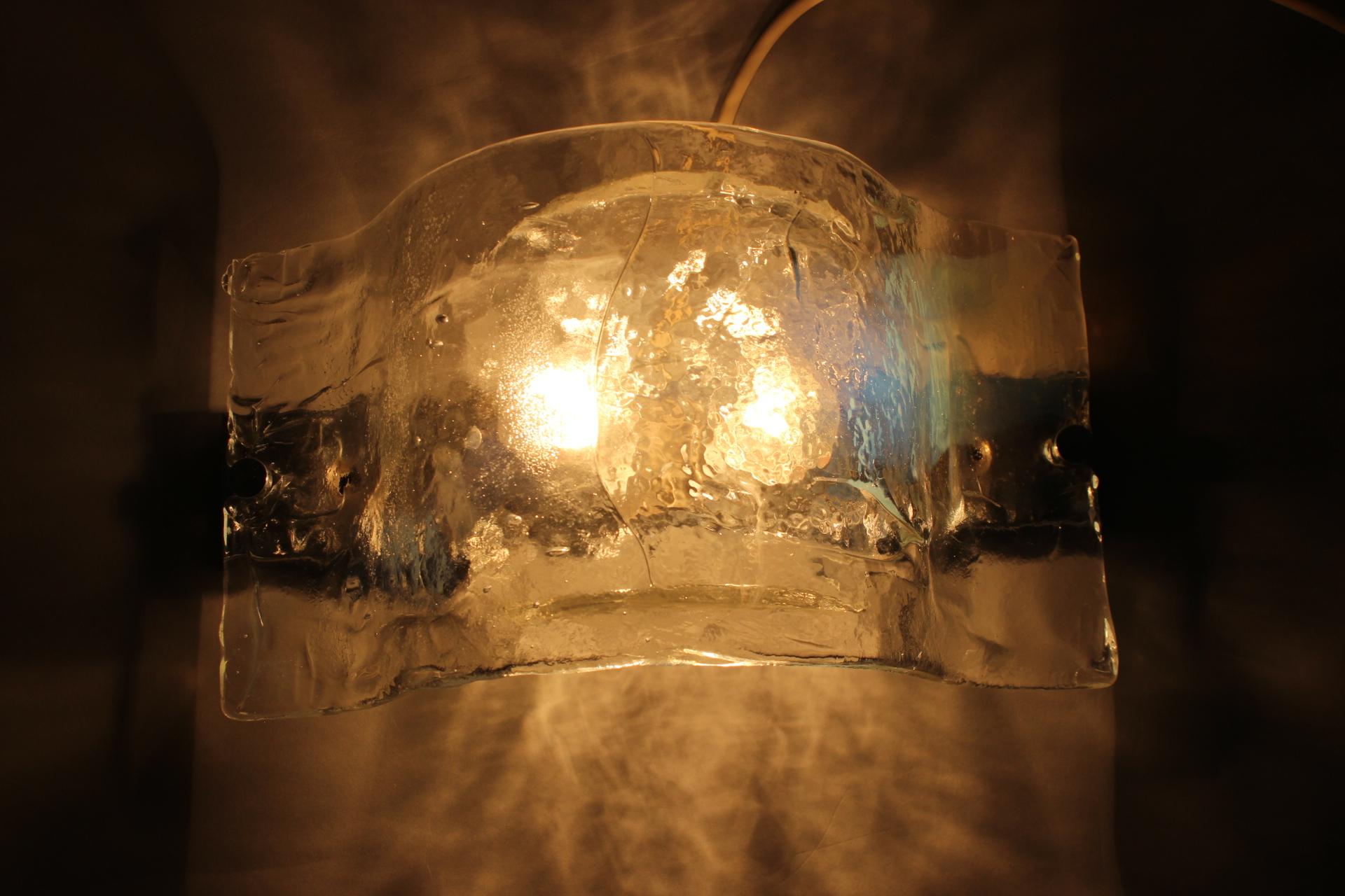 Wandlampe aus Muranoglas aus den 1970er Jahren, Italien im Angebot 2