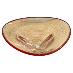1970's Murano Italy Freeform Catch it all Glass Serpentine Bowl
