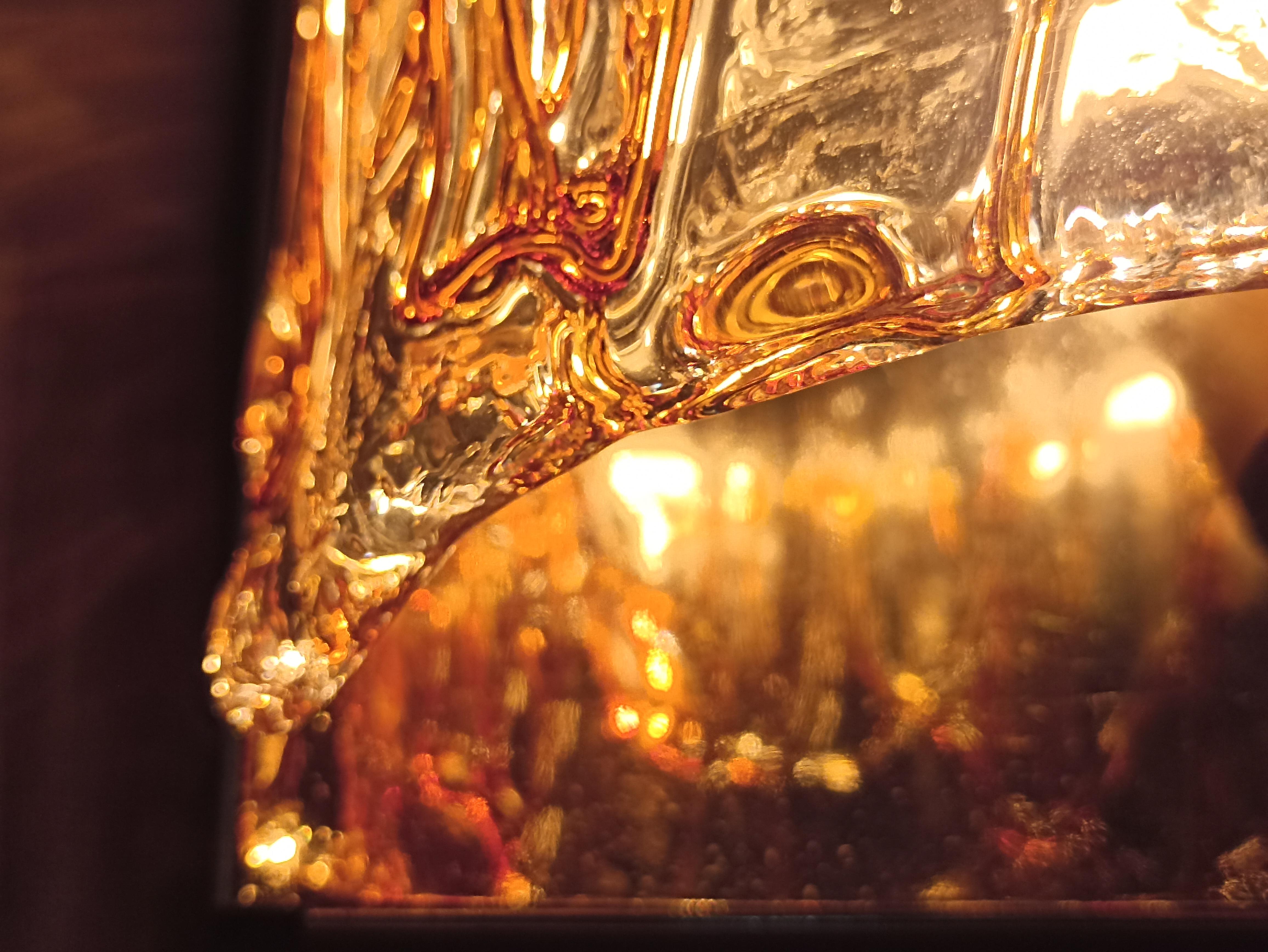 1970s Murano La Murrina art glass and gilded metal wall lamp. For Sale 9