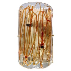 Murano La Murrina Wandlampe aus Kunstglas und vergoldetem Metall aus den 1970er Jahren.