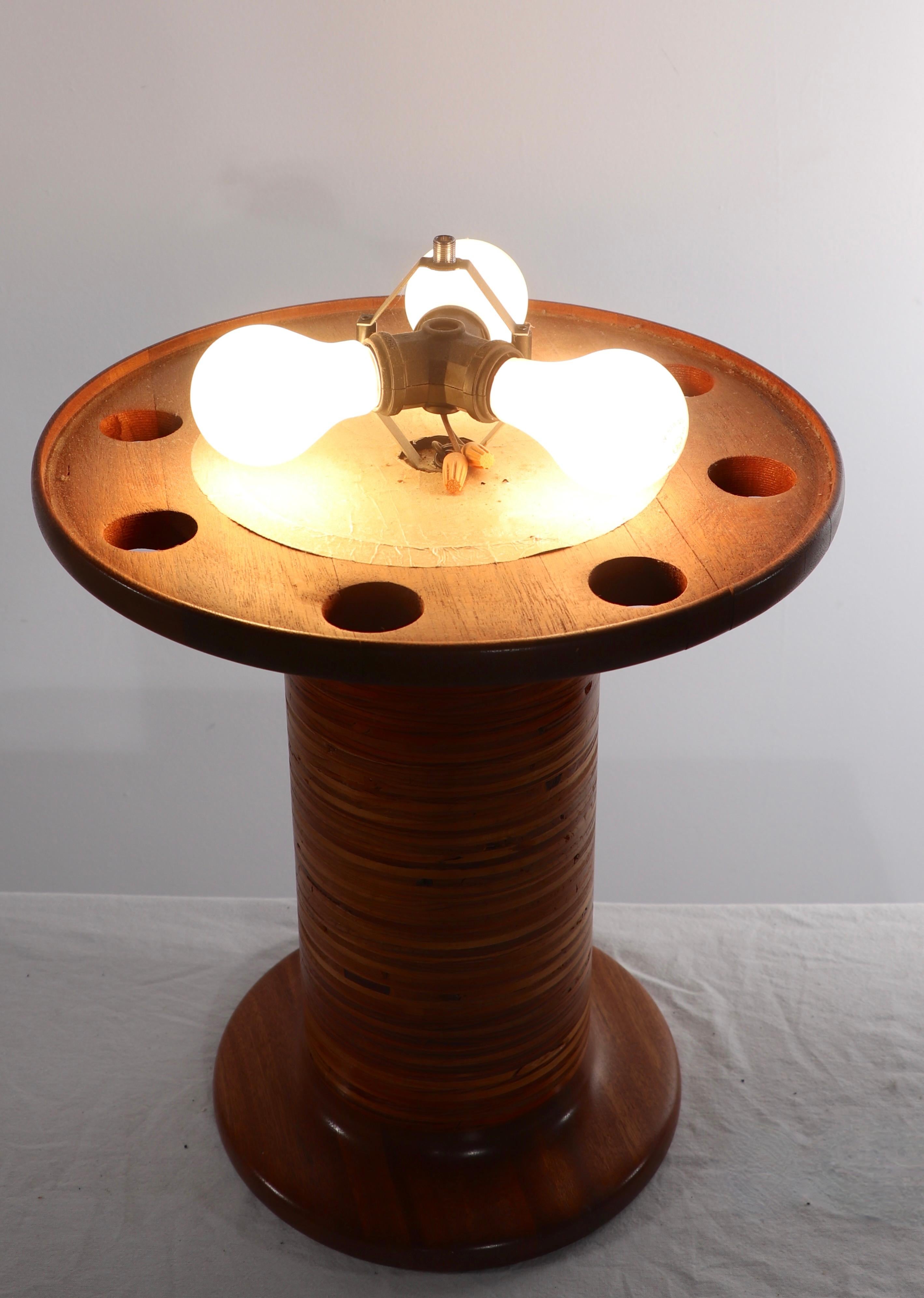 Glass 1970's Mushroom Form Table Lamp For Sale