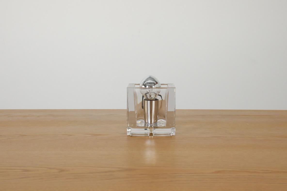 Mid-Century Modern 1970s Nachtmann Leuchten Glass Cube Table Light