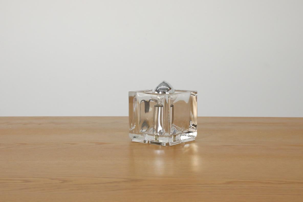German 1970s Nachtmann Leuchten Glass Cube Table Light