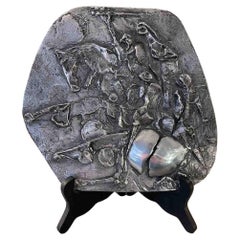 1970s Nag Arnoldi Silver-Plated Metal Plate, dimension 25 x H 24cm