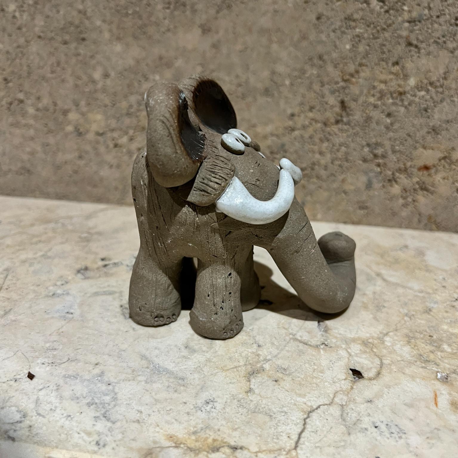 1970s Nancy Ecklund Elephant Figure Art Pottery 9