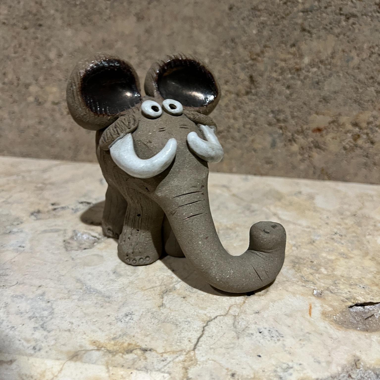 1970s Nancy Ecklund Elephant Figure Art Pottery 10