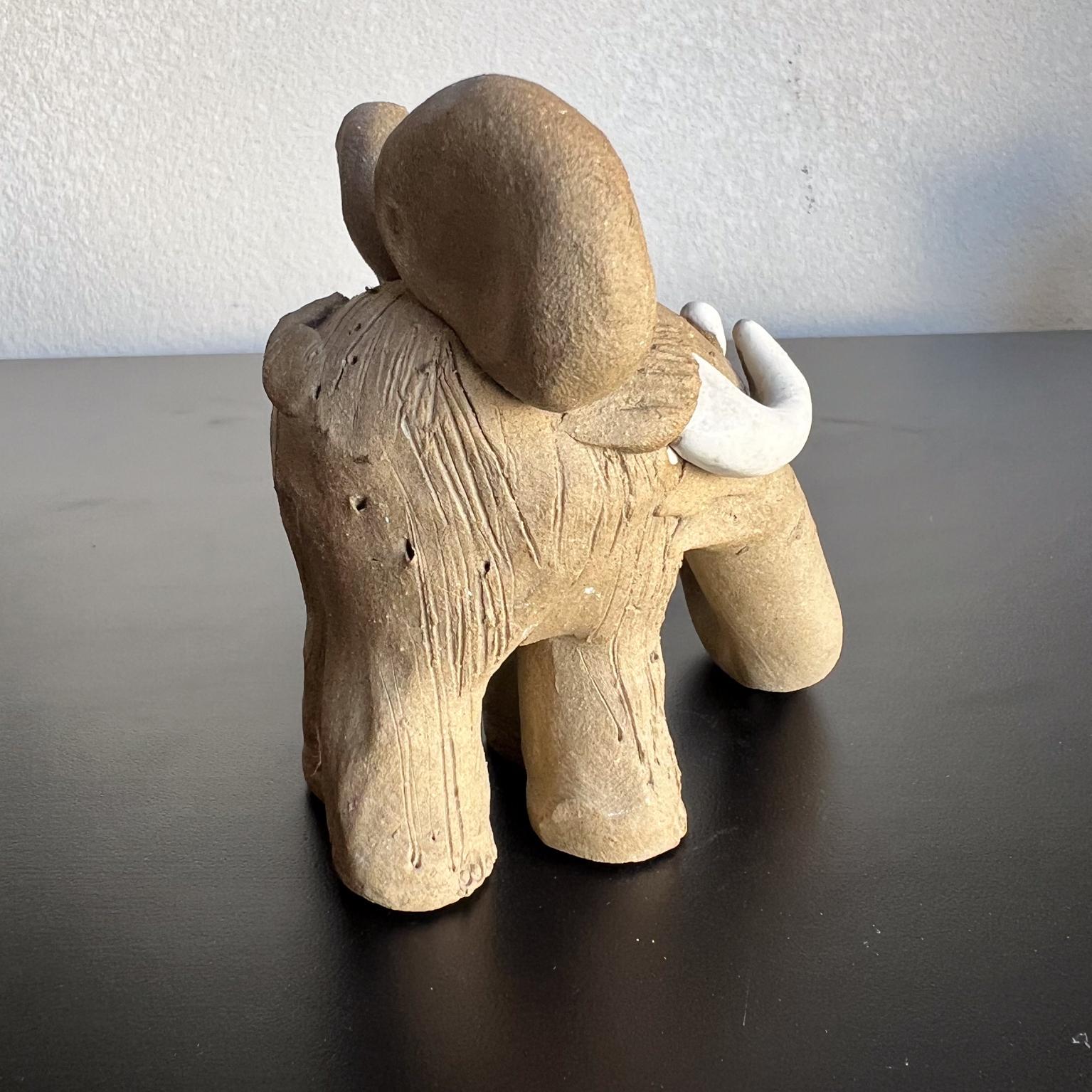20th Century 1970s Nancy Ecklund Elephant Figure Art Pottery