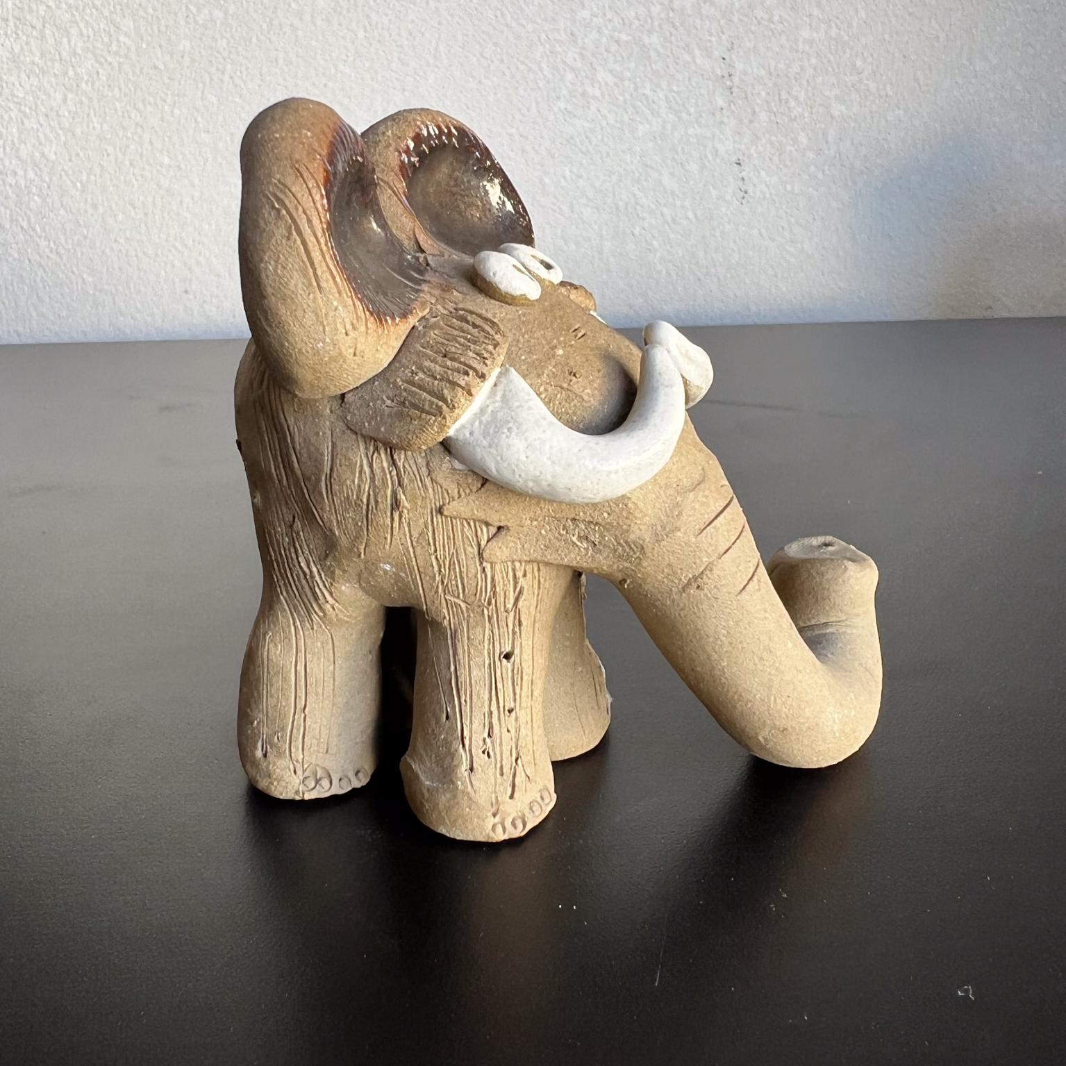 1970s Nancy Ecklund Elephant Figure Art Pottery 1