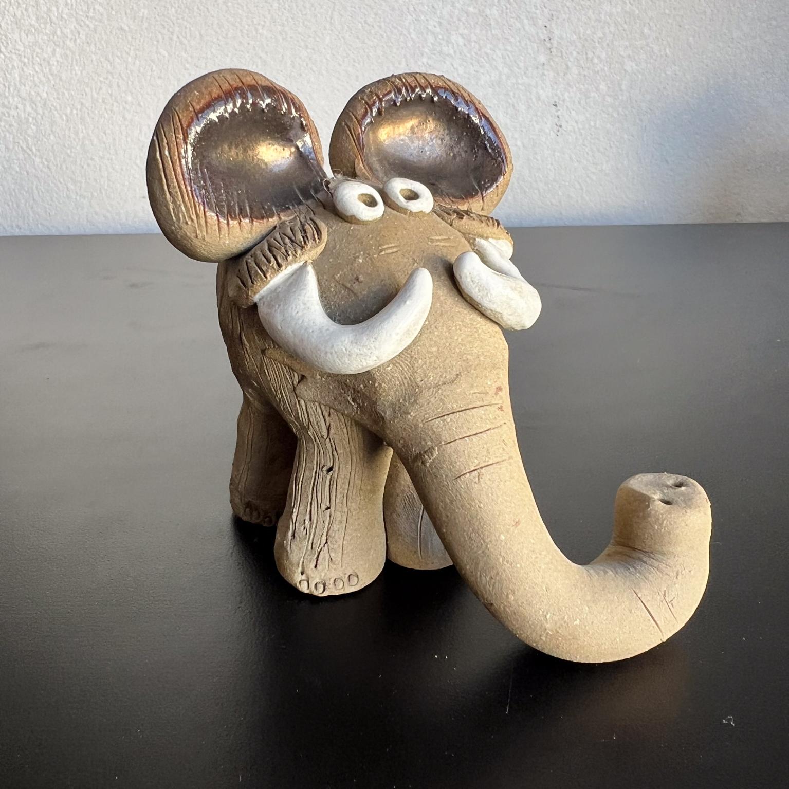 1970s Nancy Ecklund Elephant Figure Art Pottery 2