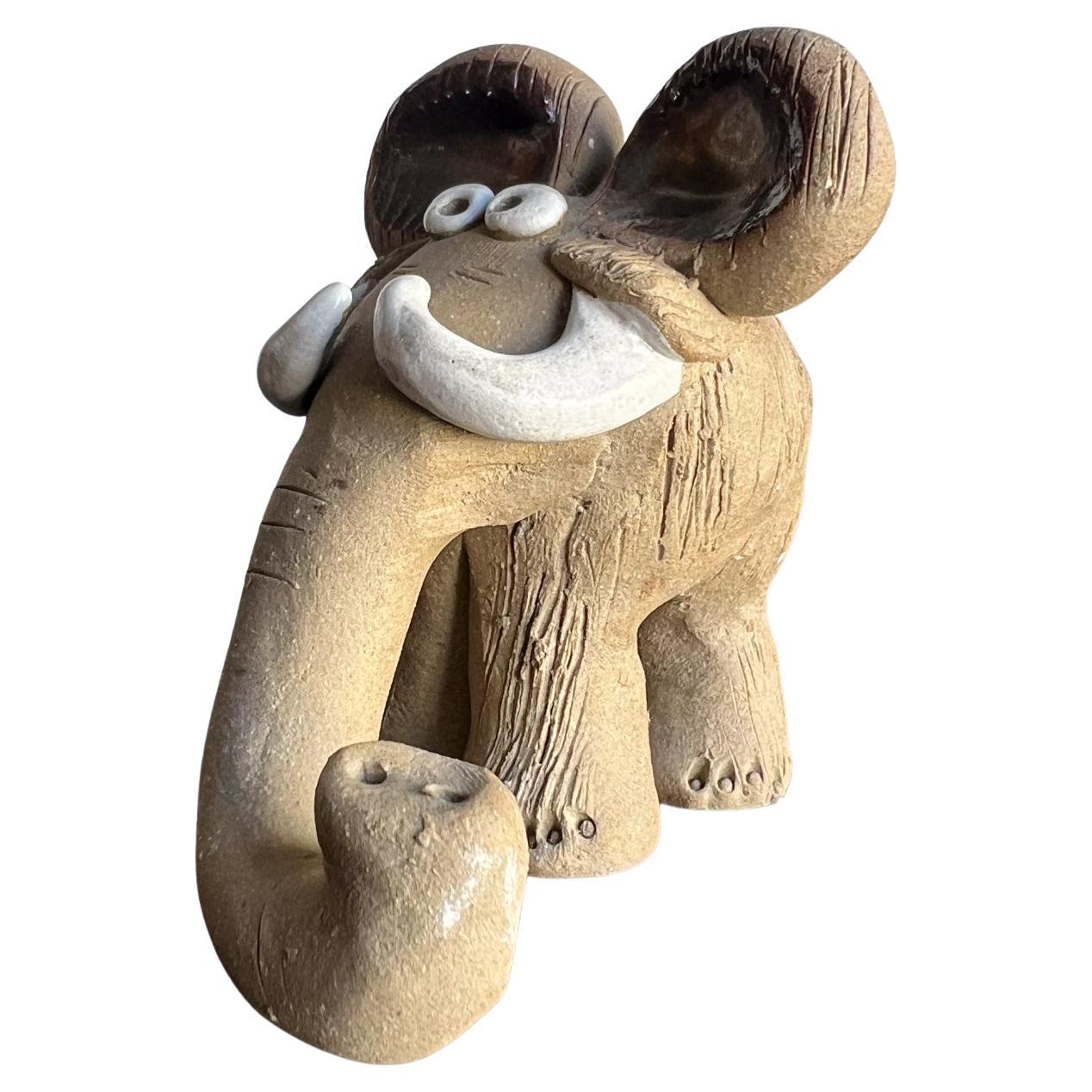 1970s Nancy Ecklund Elephant Figure Art Pottery
signed
3.75 h. x 2.75 w x 3.63 d
original vintage condition
refer to listed images.