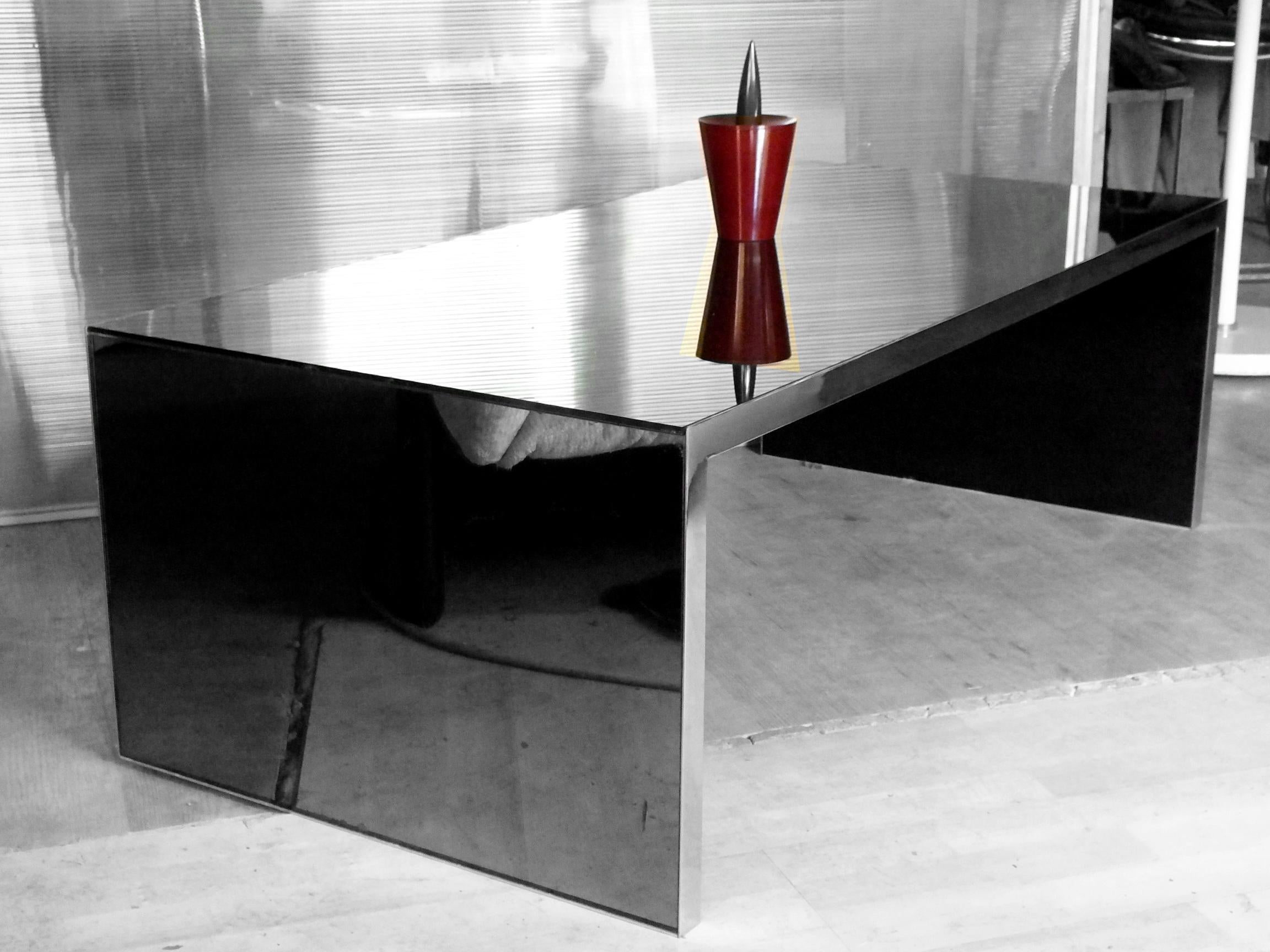Moderne Table basse Miroir des Années 1970 « Four Corners » de Nanda Vigo pour Driade Italie en vente